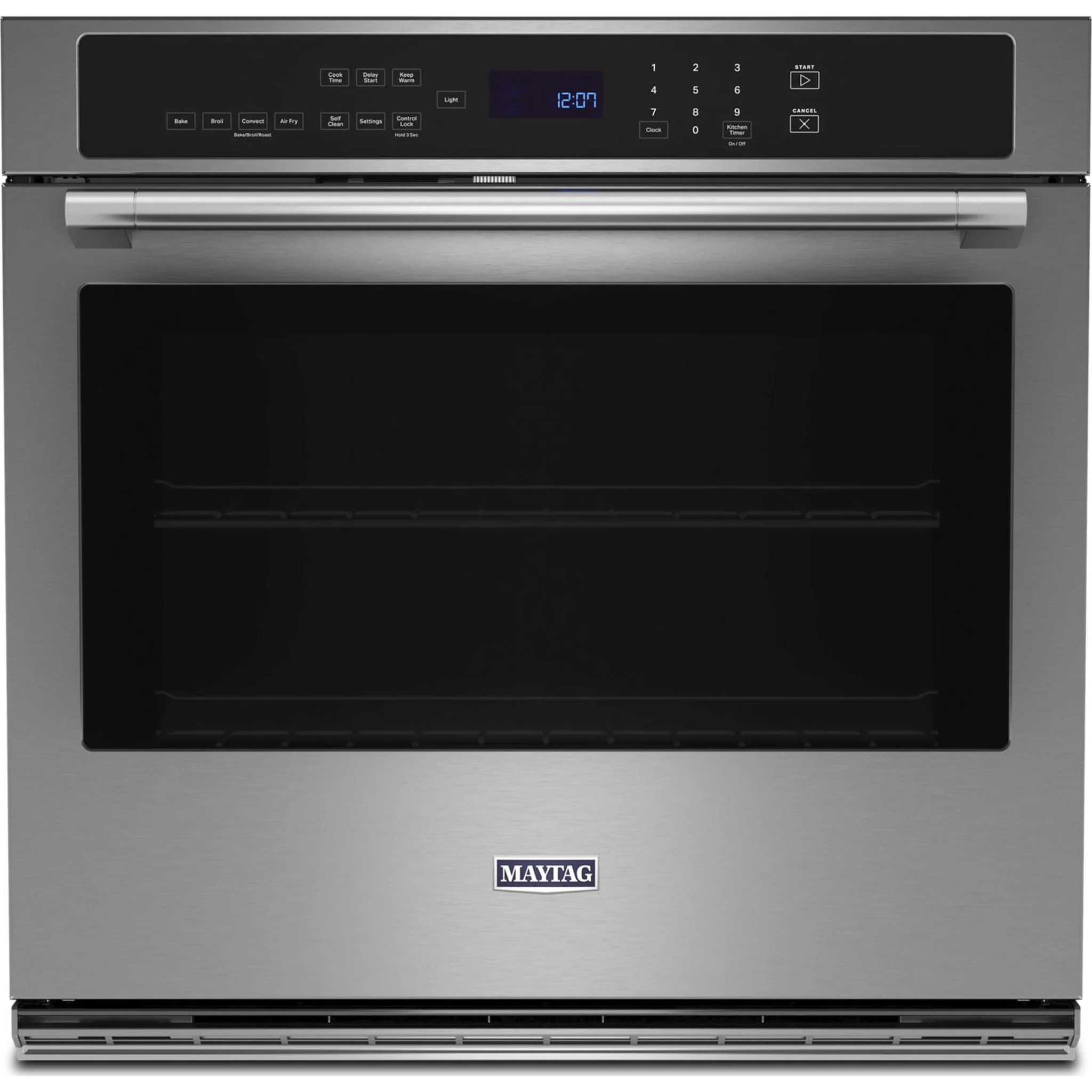 Maytag 27-inch Single Wall Oven with Air Fry and Basket - 4.3 cu. ft. -Fingerprint Resistant Stainless Steel (MOES6027LZ)