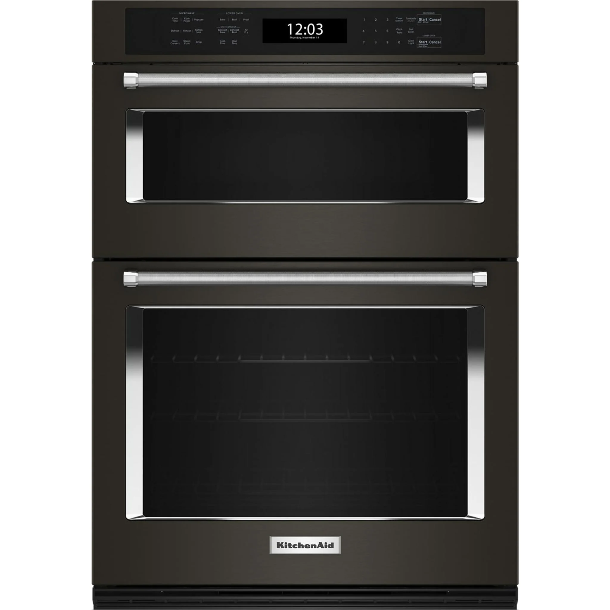 KitchenAid 30" Combination Microwave Wall Oven with Air Fry Mode - Black Stainless Steel (KOEC530PBS)
