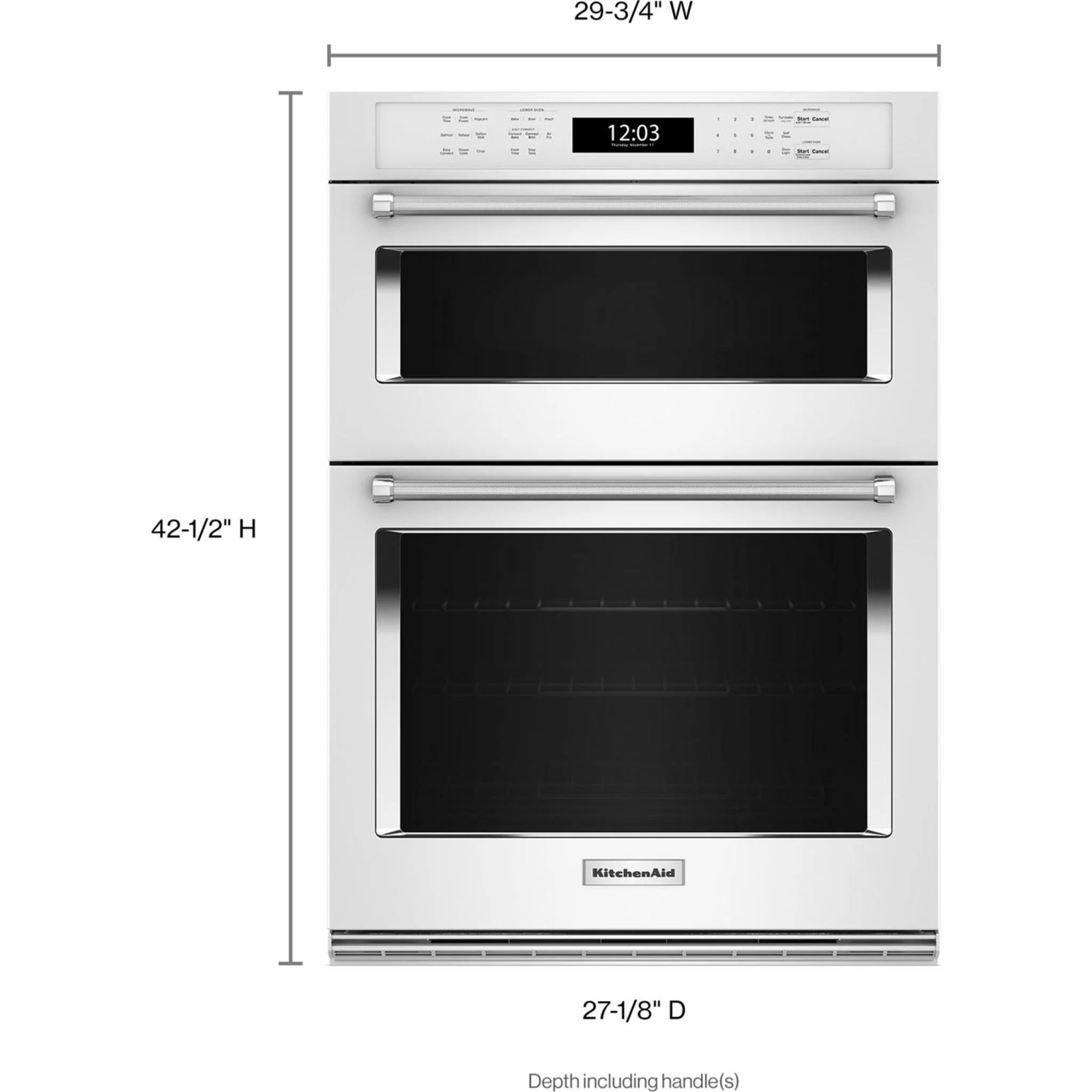 KitchenAid 30" Combination Microwave Wall Oven with Air Fry Mode - White (KOEC530PWH) - Image 5