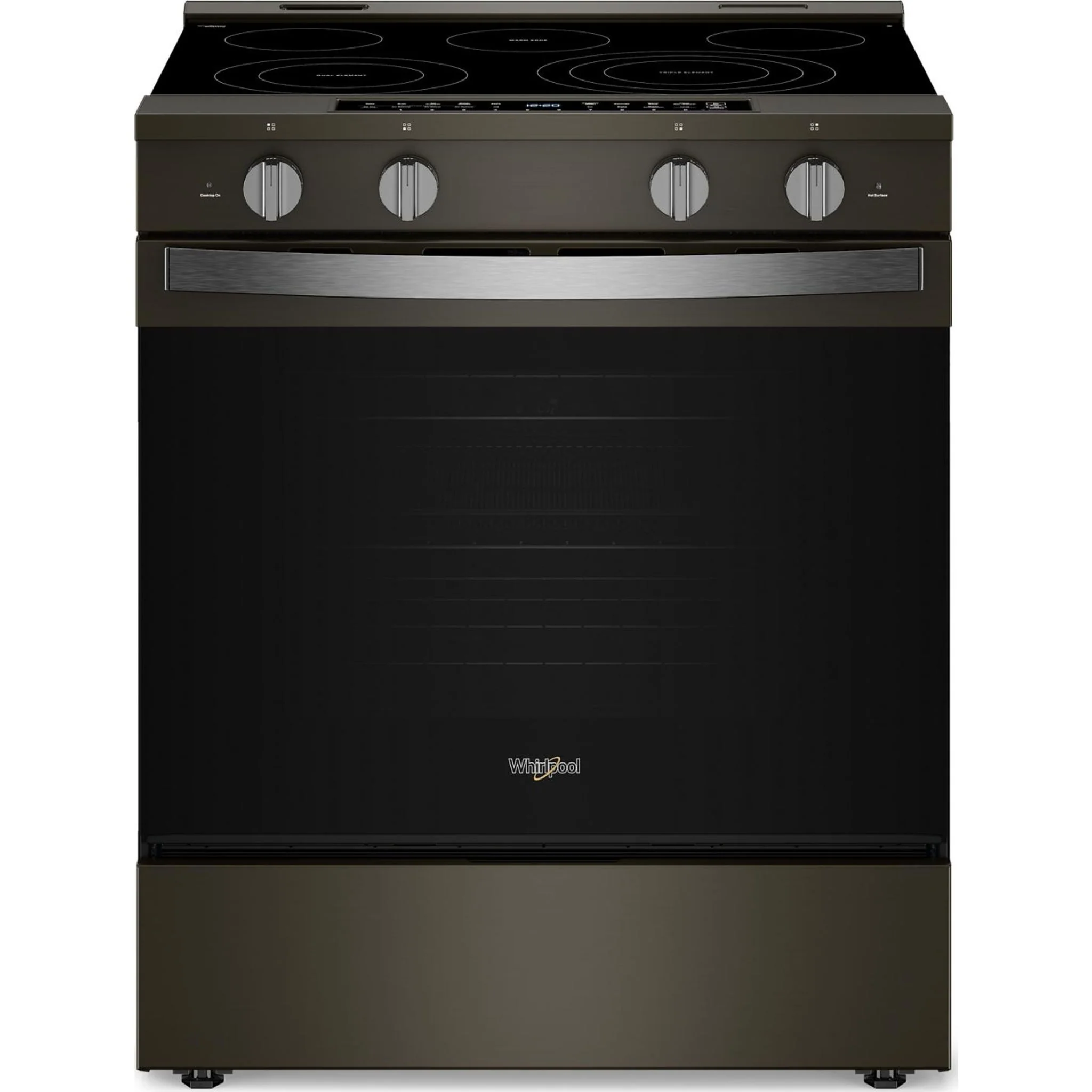Whirlpool 30-Inch Smart Slide-In Electric Range with Air Fry, WipeClean Coating, Steam/Self Clean & High Speed Preheat - Black Stainless (YWSES7530RV)