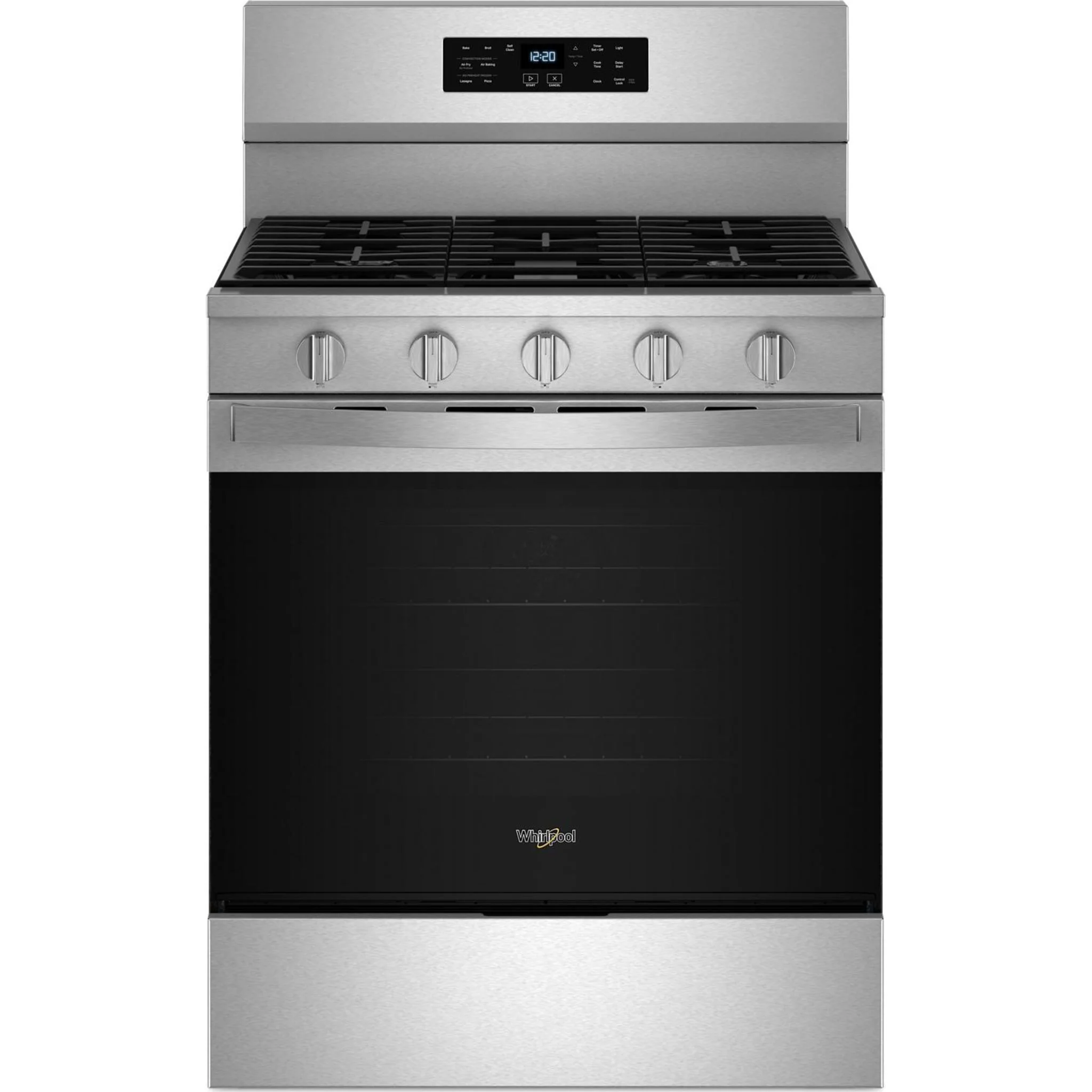Whirlpool 30-Inch Gas Range with Air Cooking, No Preheat Air Fry, Air Baking & Self Clean - Fingerprint Resistant Stainless Steel (WFGS5030RZ)