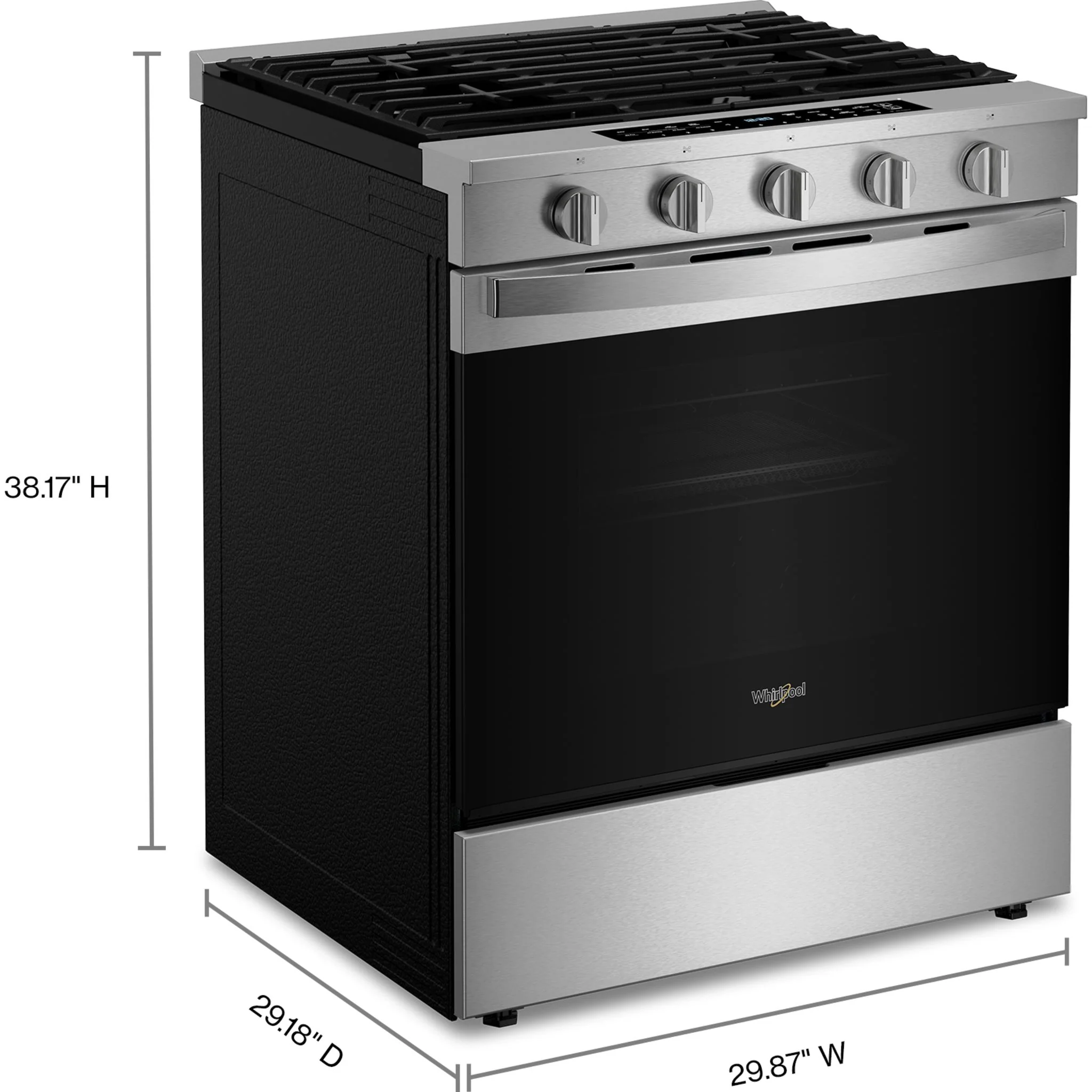 Whirlpool 30-Inch Smart Slide-In Gas Range with Air Fry, Steam/Self Clean & High Speed Preheat - Fingerprint Resistant Stainless Steel (WSGS7530RZ) - Image 3