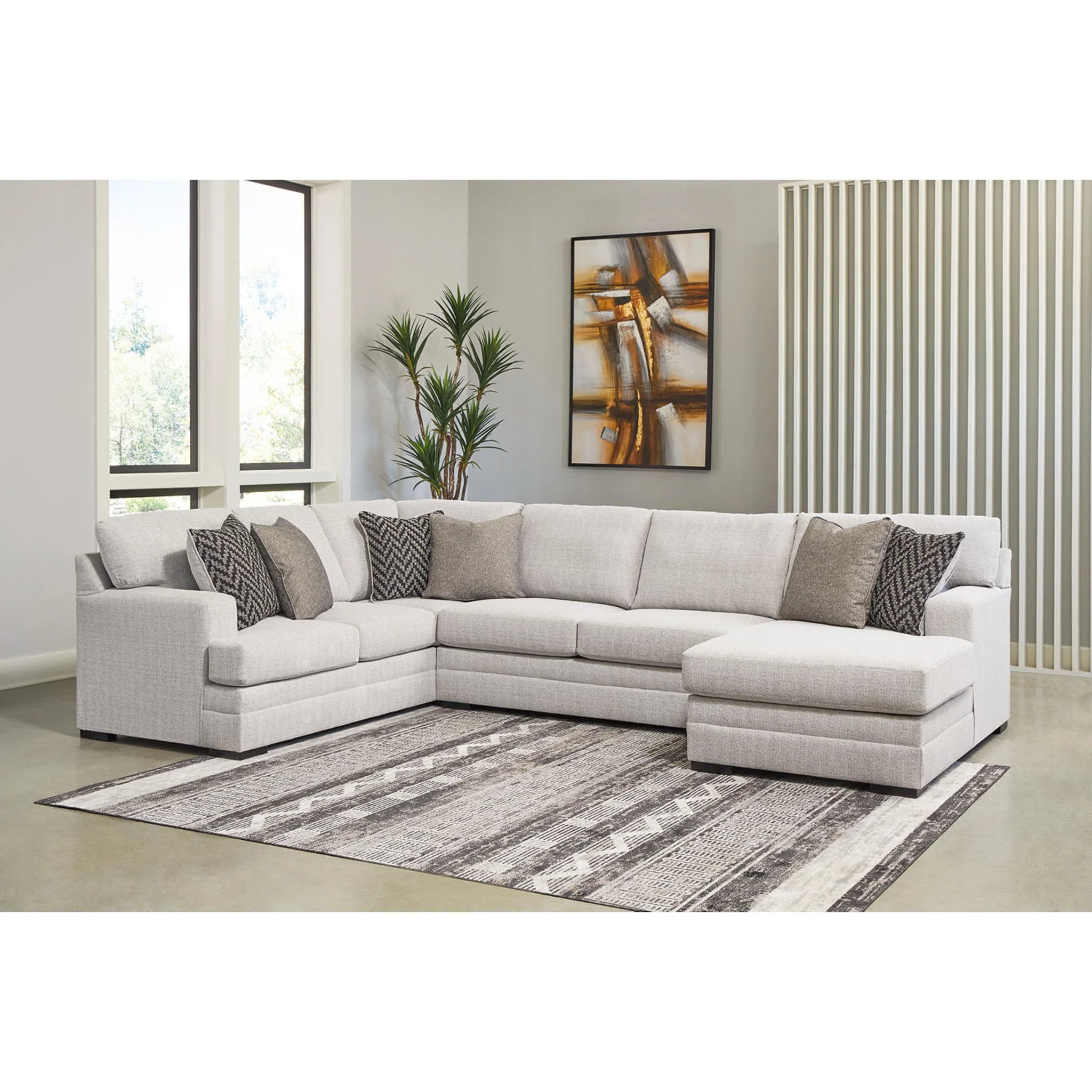 Abbeyline 3 Piece Sectional - Stone - Image 2