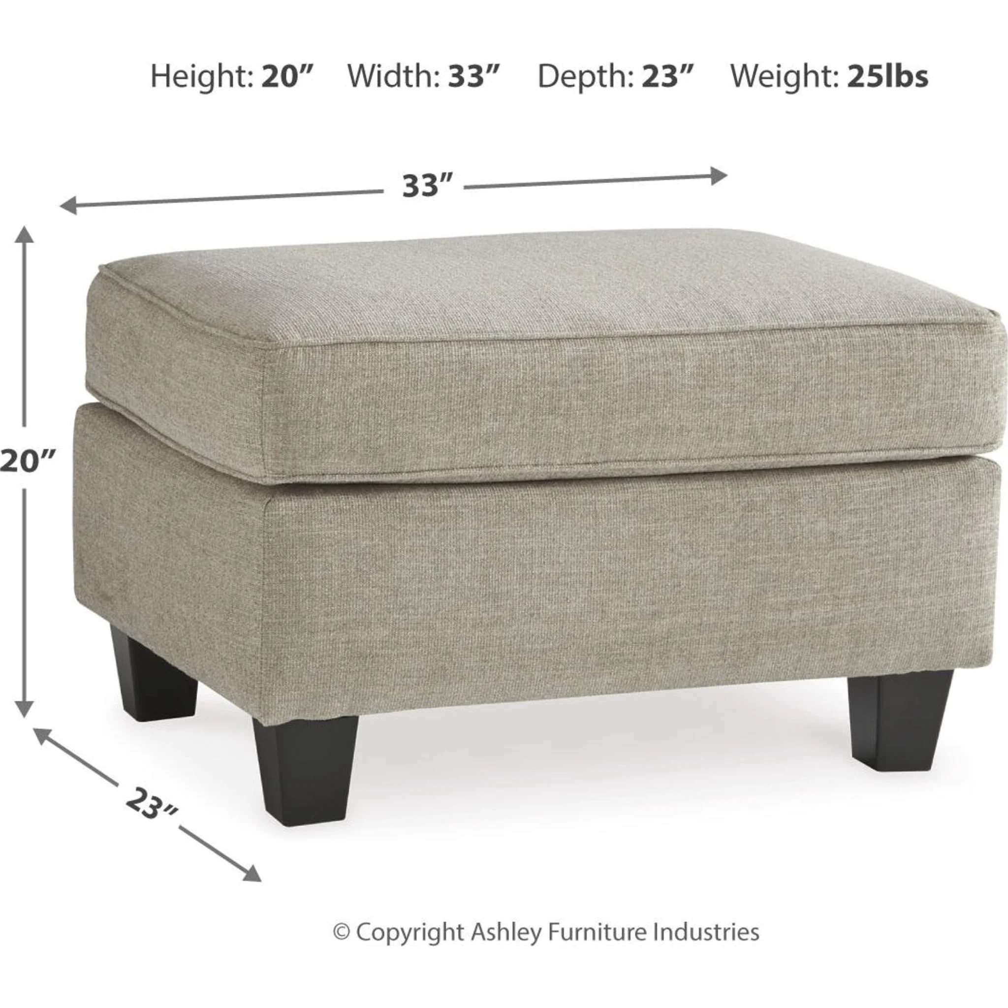 Abney Ottoman - Driftwood - Image 11