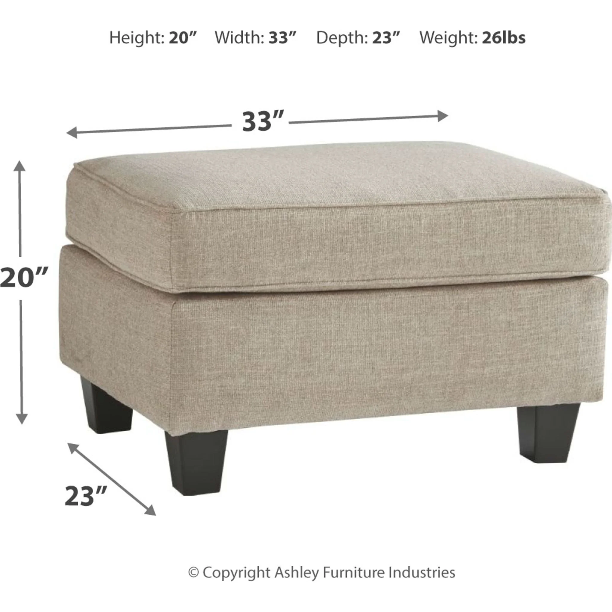Abney Ottoman - Driftwood - Image 4