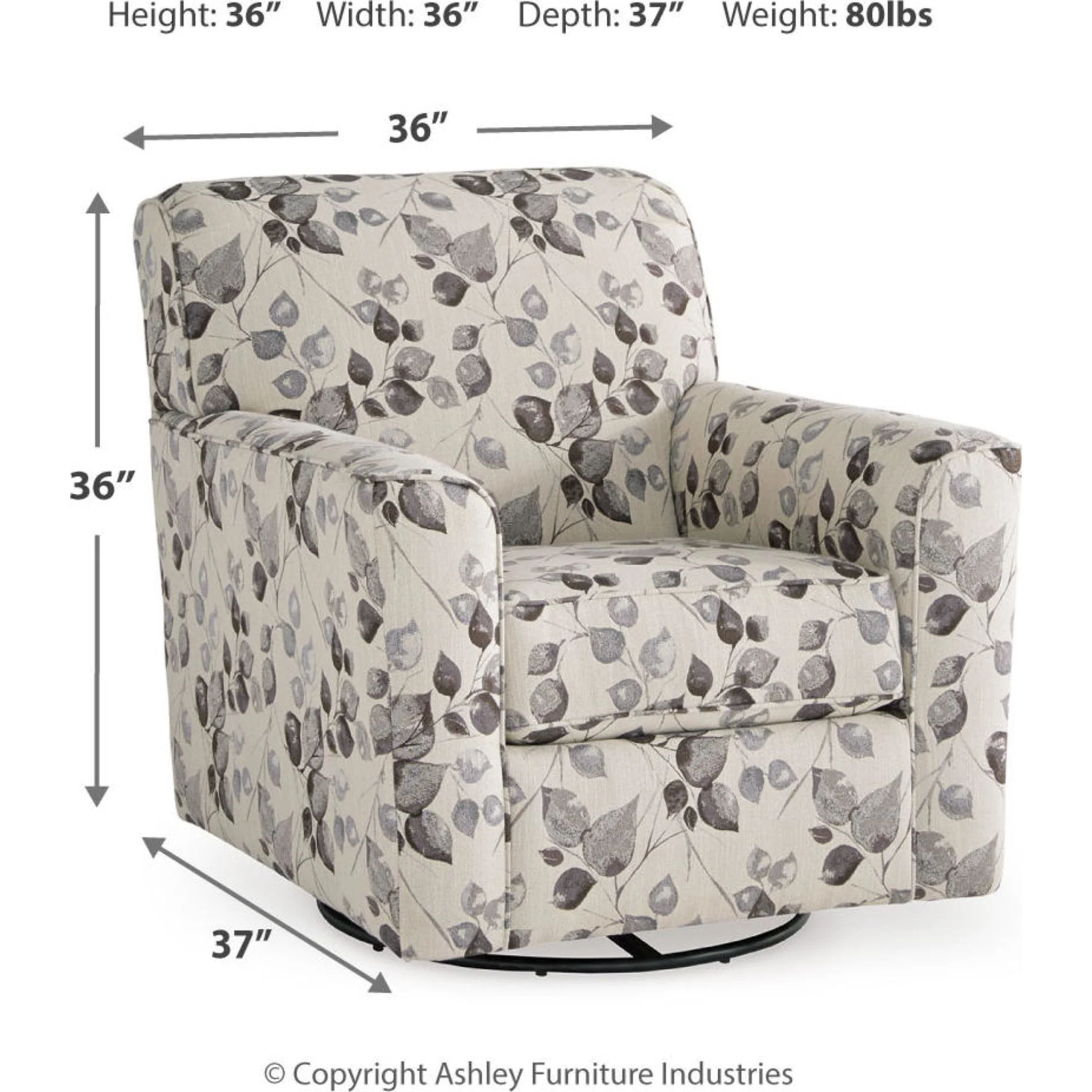 Abney Swivel Chair - Platinum - Image 10