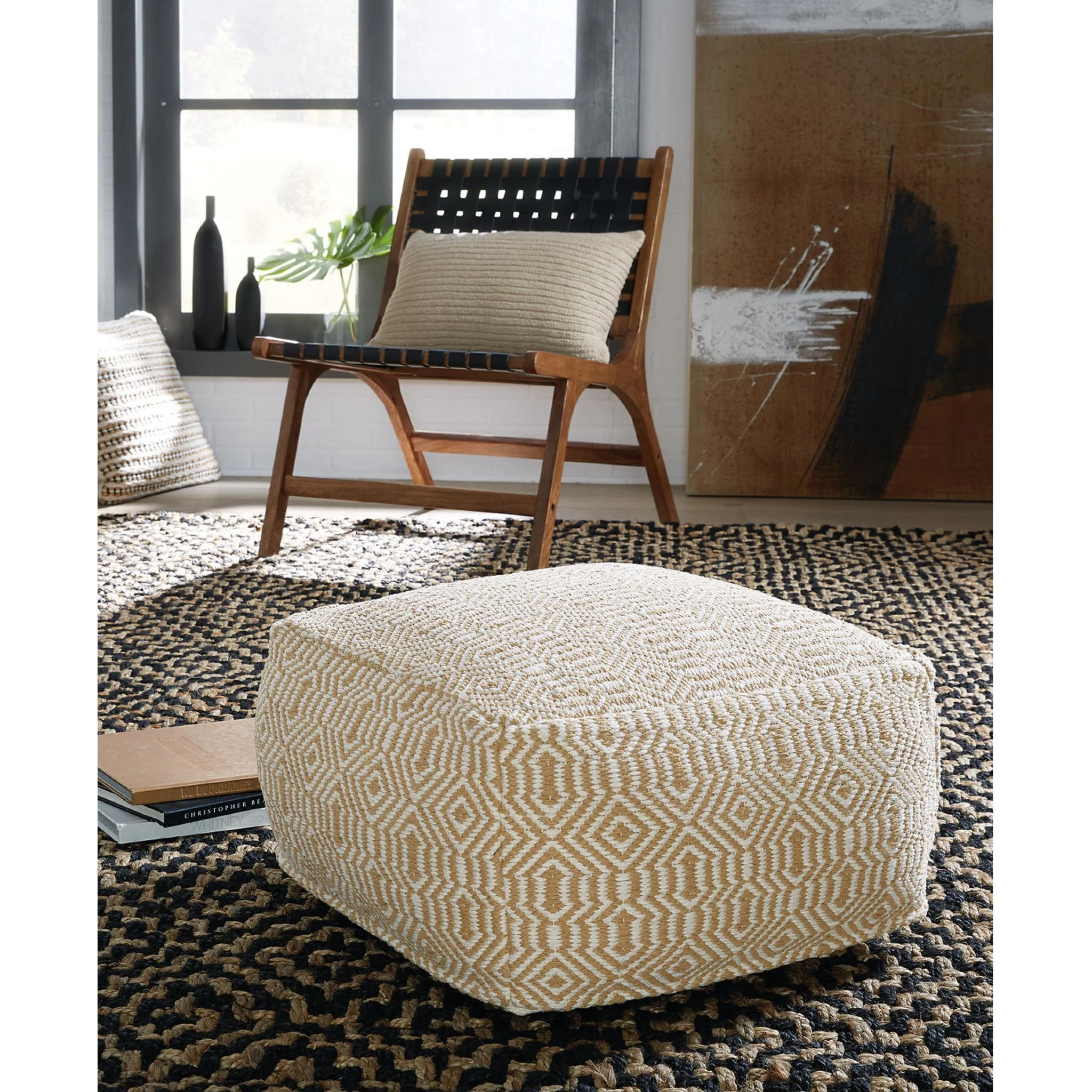 Adamont Pouf - Tan/Ivory - Image 2
