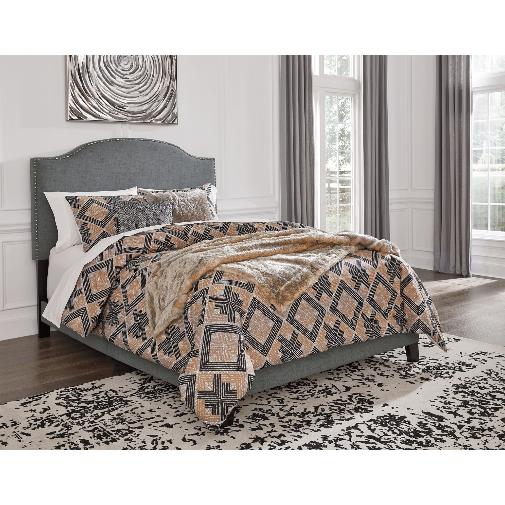 Adelloni King Upholstered Bed - Gray - Image 2