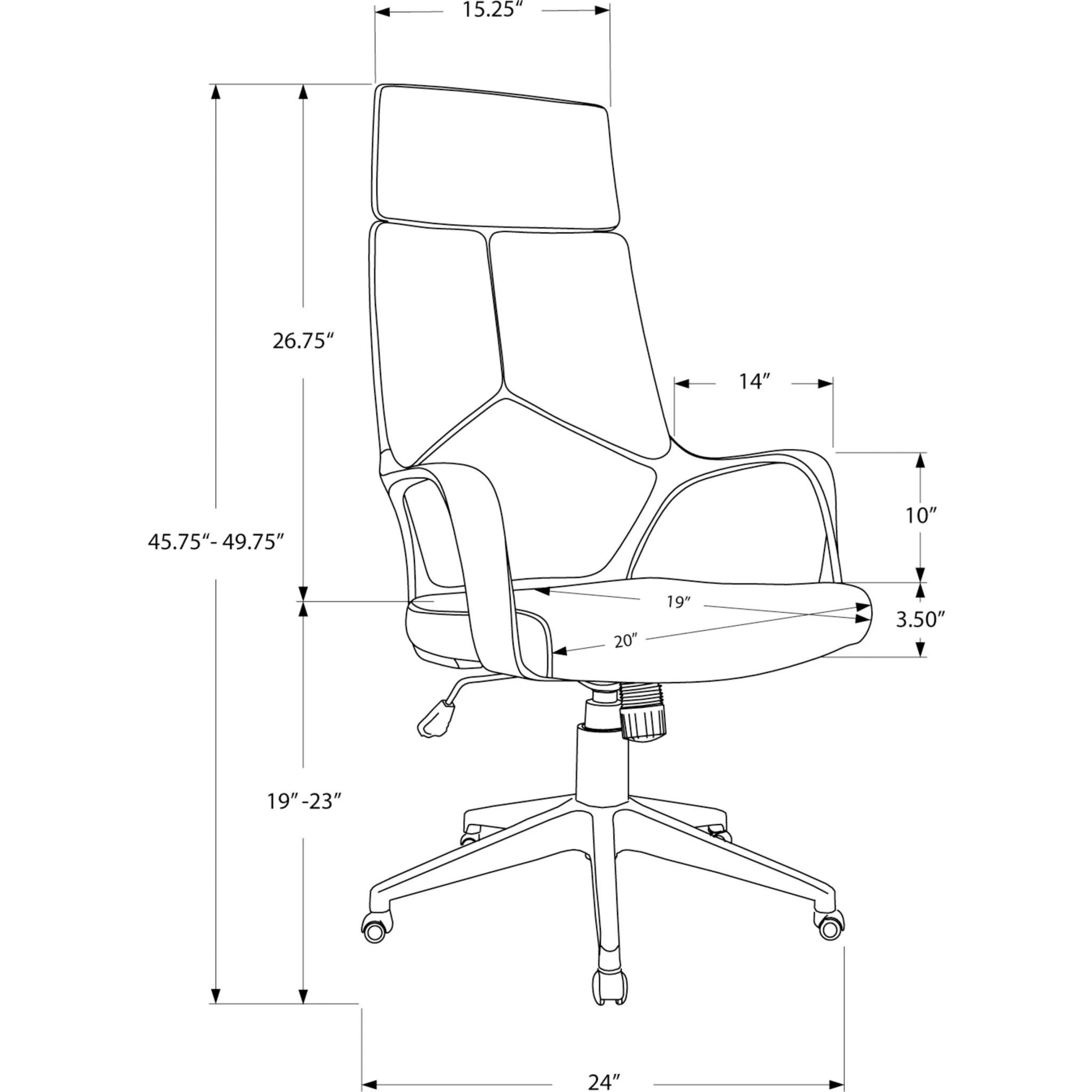Adjustable Office Chair - Black - Image 12