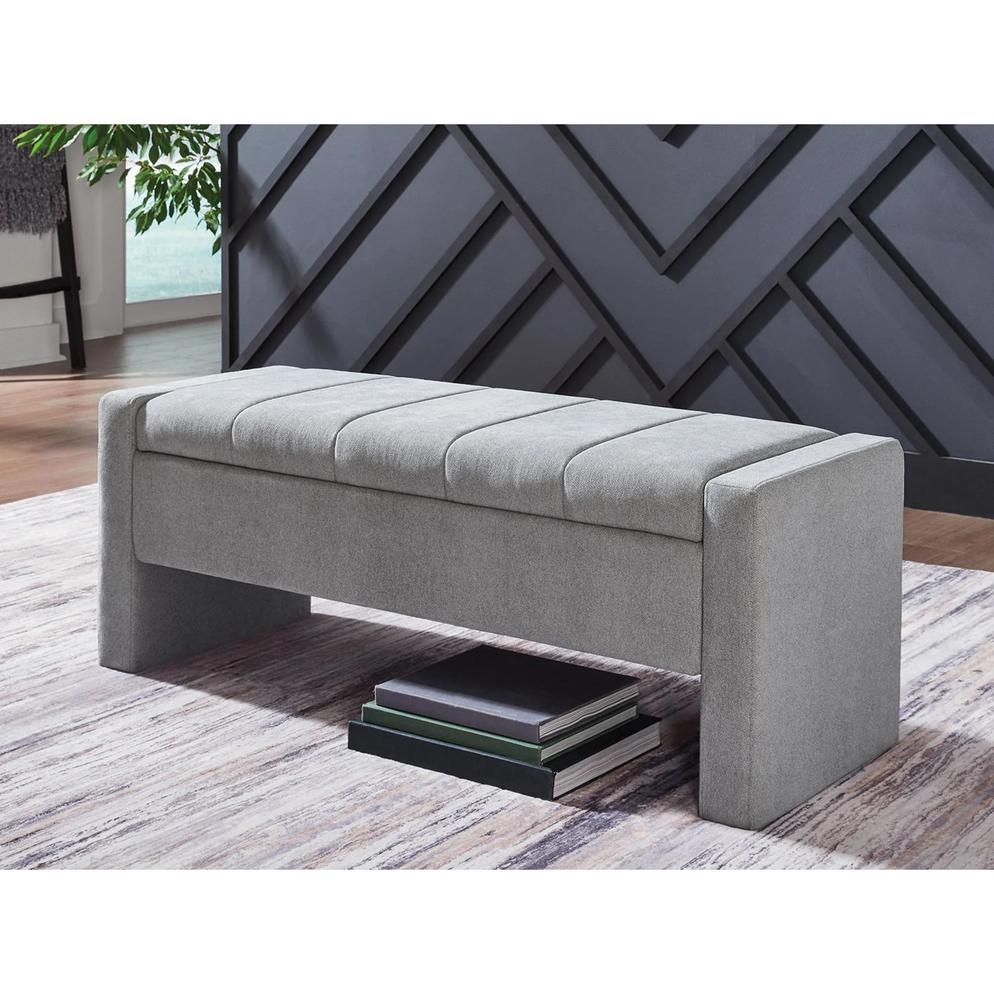 Akselman Storage Bench - Gray - Image 2