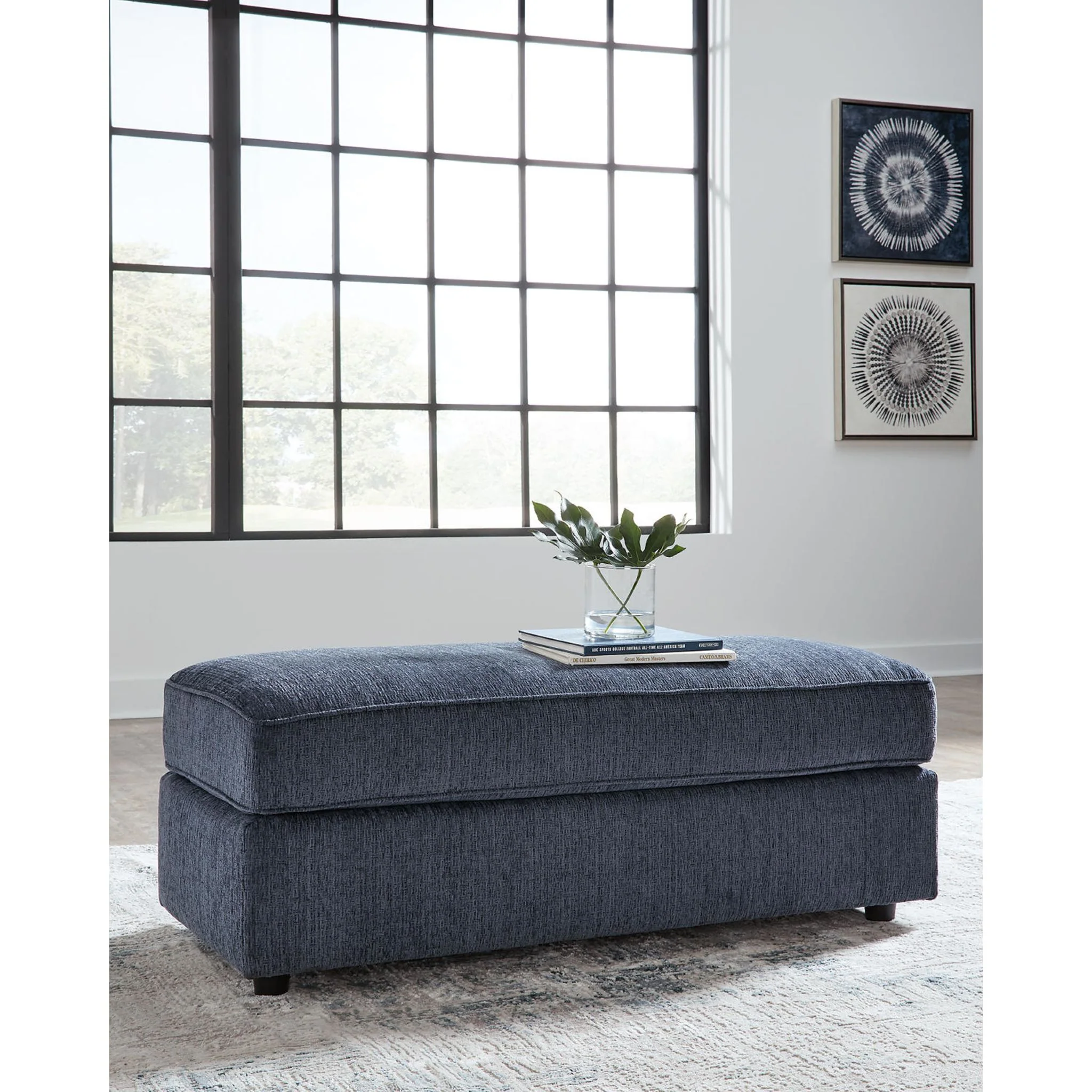 Albar Place Oversized Accent Ottoman - Cobalt - Image 2
