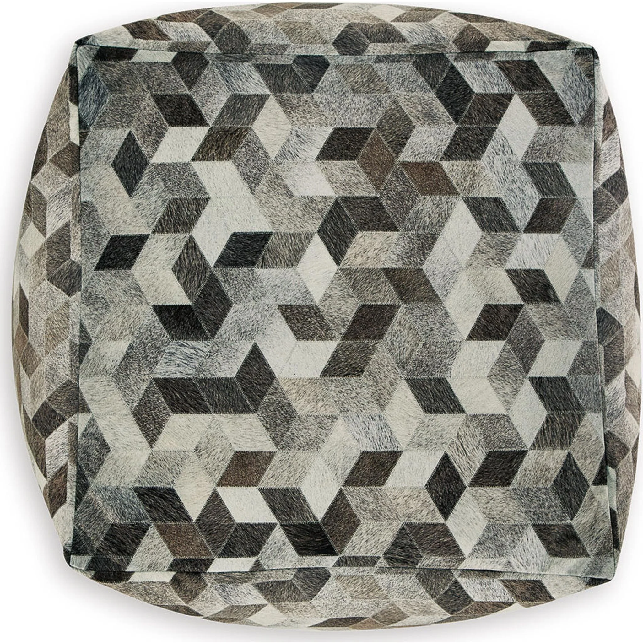 Albermarle Pouf - Gray/Brown - Image 5