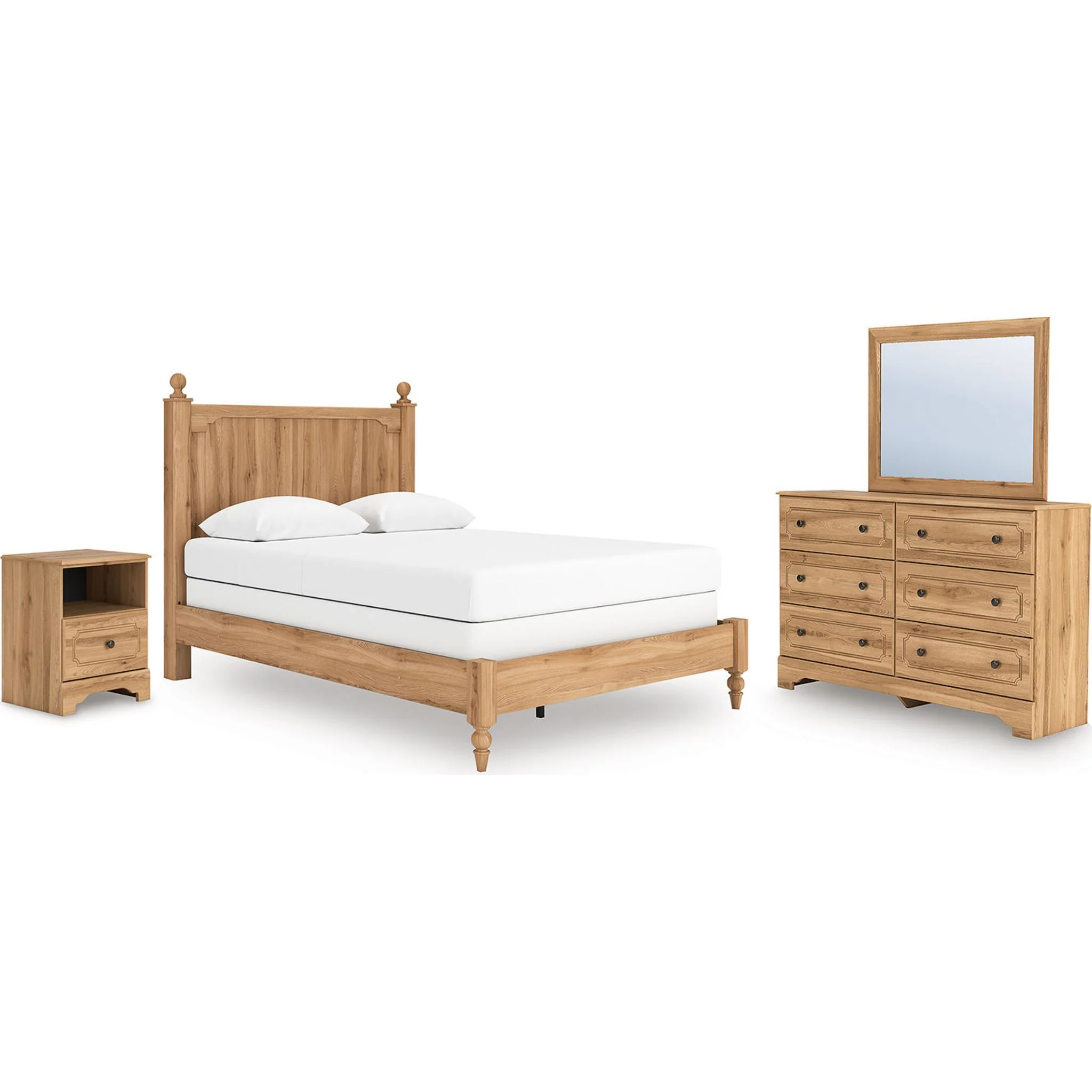 Aleaport 6 Piece Queen Panel Bedroom - Warm Brown