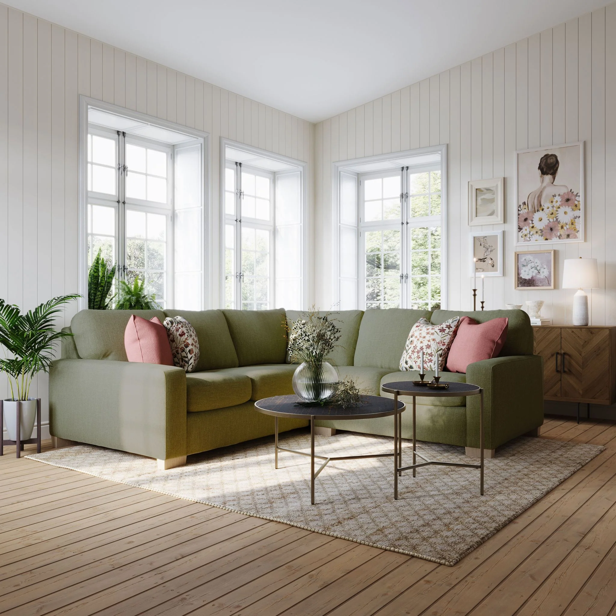 Alessandra 3 Piece Sectional - Misty Moss - Image 2