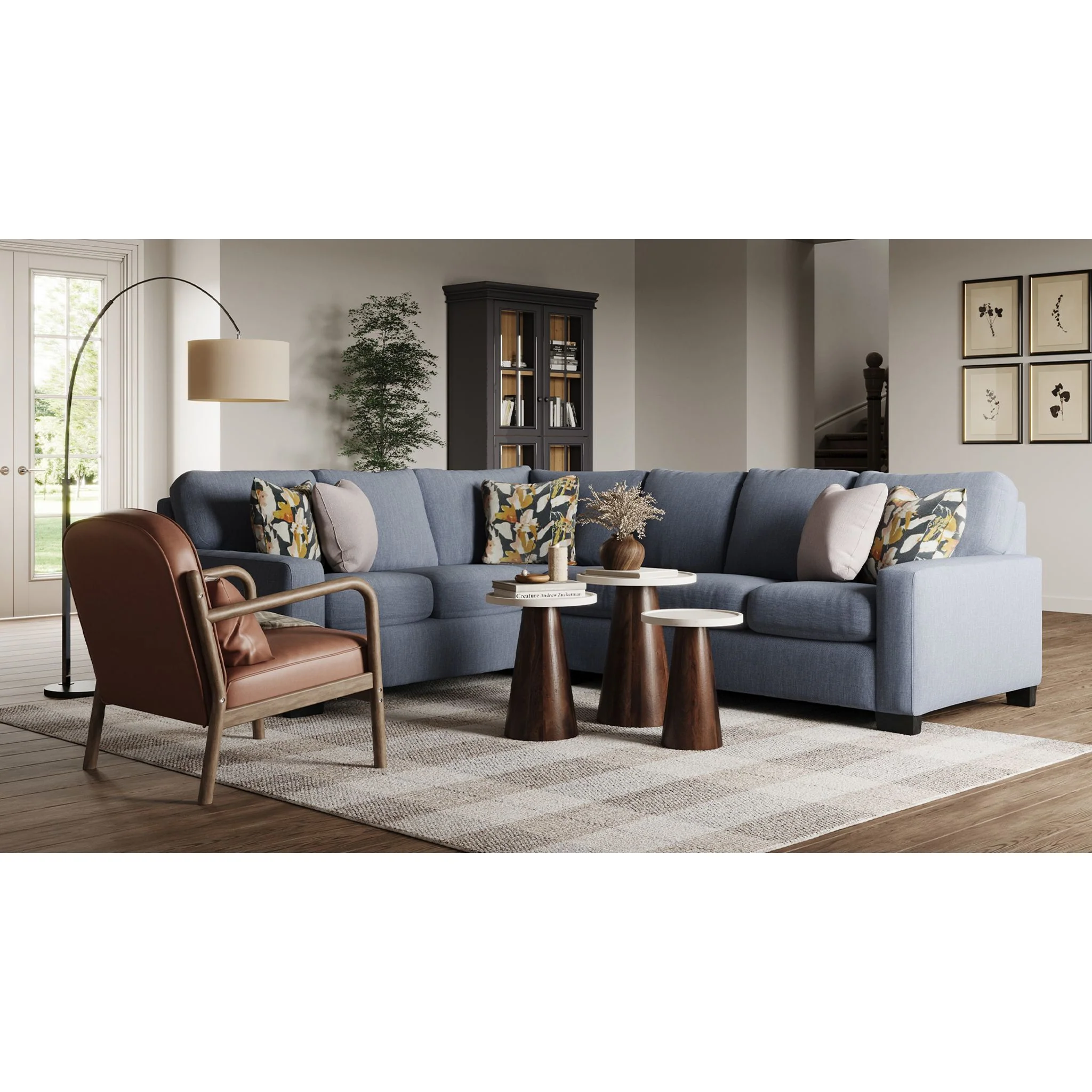 Alessandra 3 Piece Sectional - Bionic Navy - Image 2