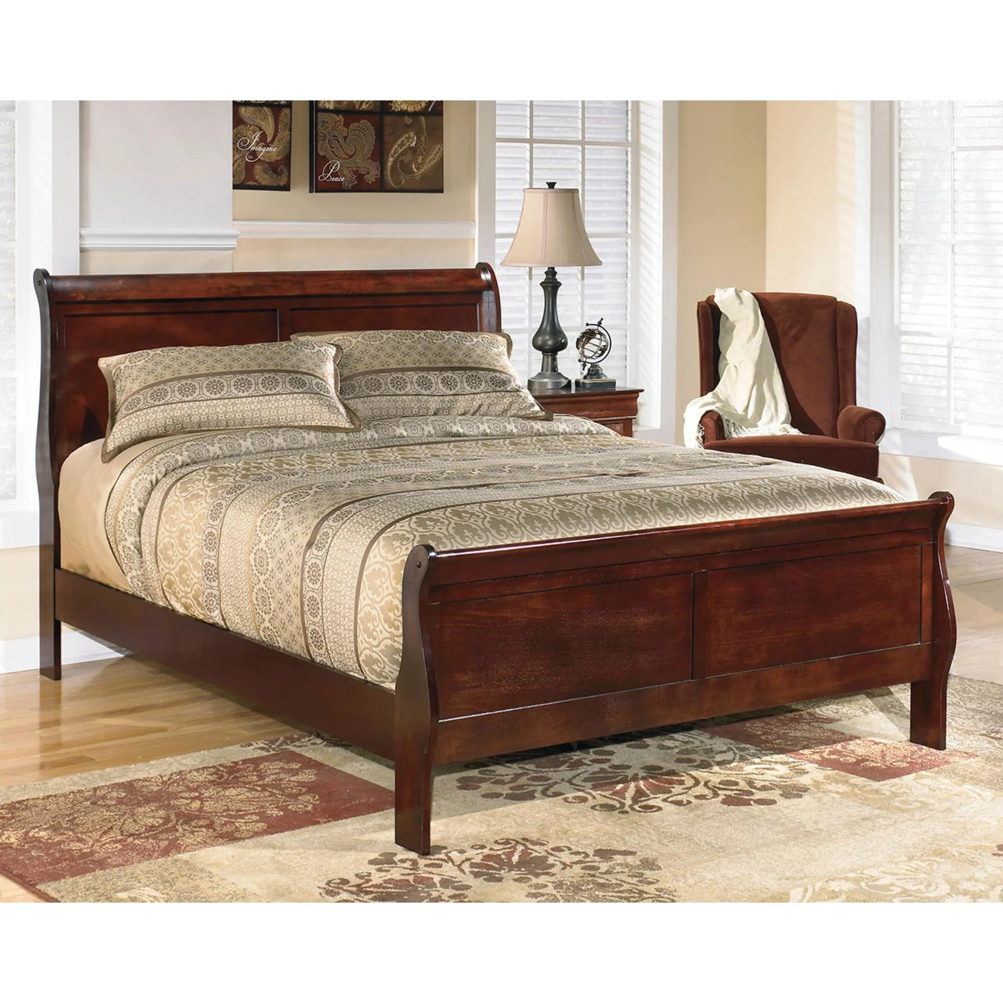 Alisdair 5 Piece Queen Sleigh Bedroom - Dark Brown - Image 14