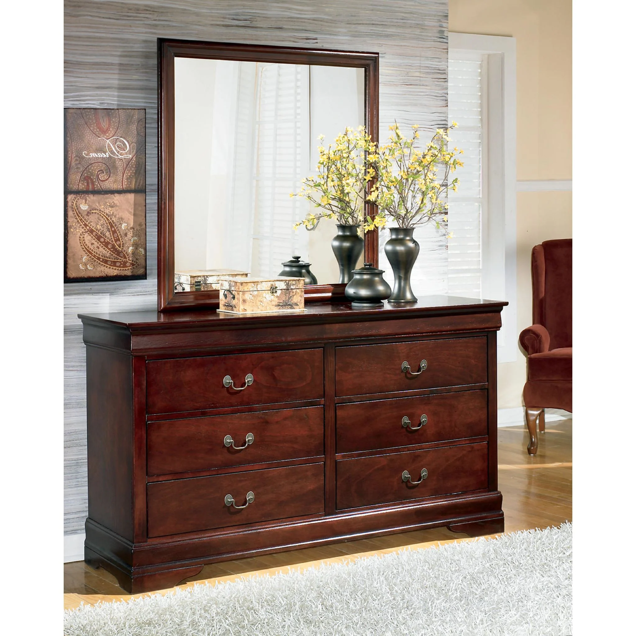 Alisdair 5 Piece Queen Sleigh Bedroom - Dark Brown - Image 16
