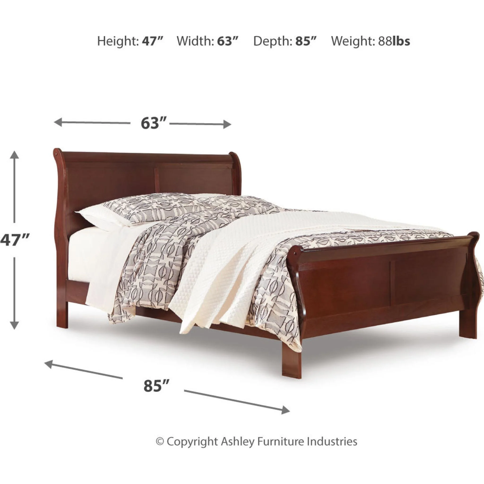 Alisdair 5 Piece Queen Sleigh Bedroom - Dark Brown - Image 19
