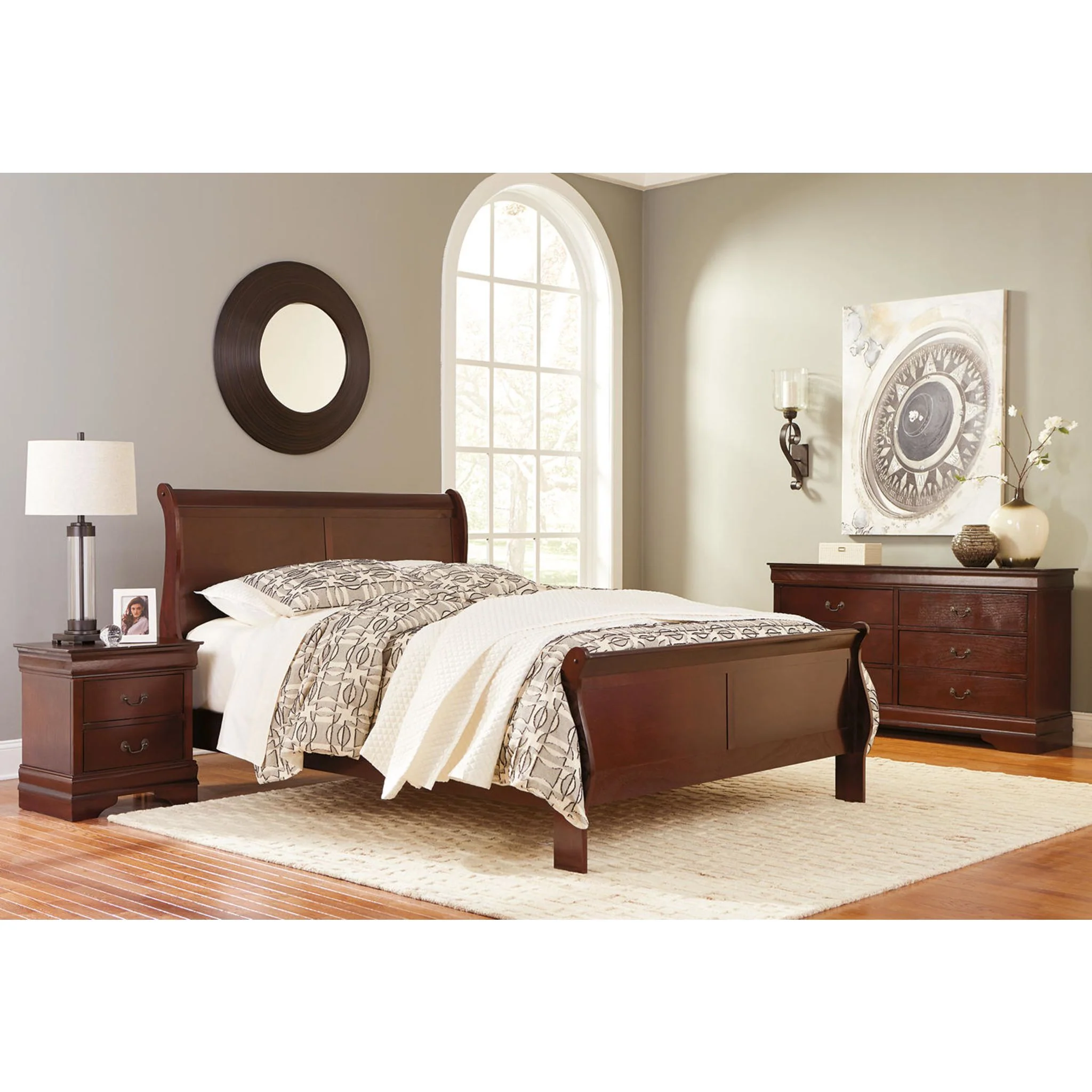 Alisdair 5 Piece Queen Sleigh Bedroom - Dark Brown - Image 22