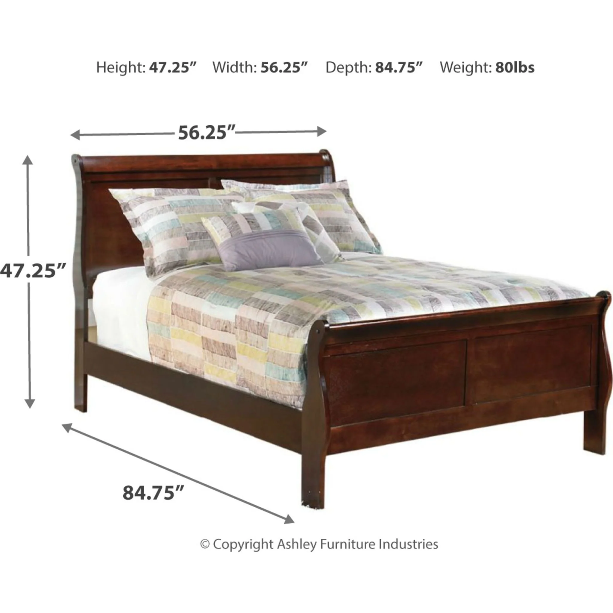Alisdair Sleigh Bed - Dark Brown - Image 16