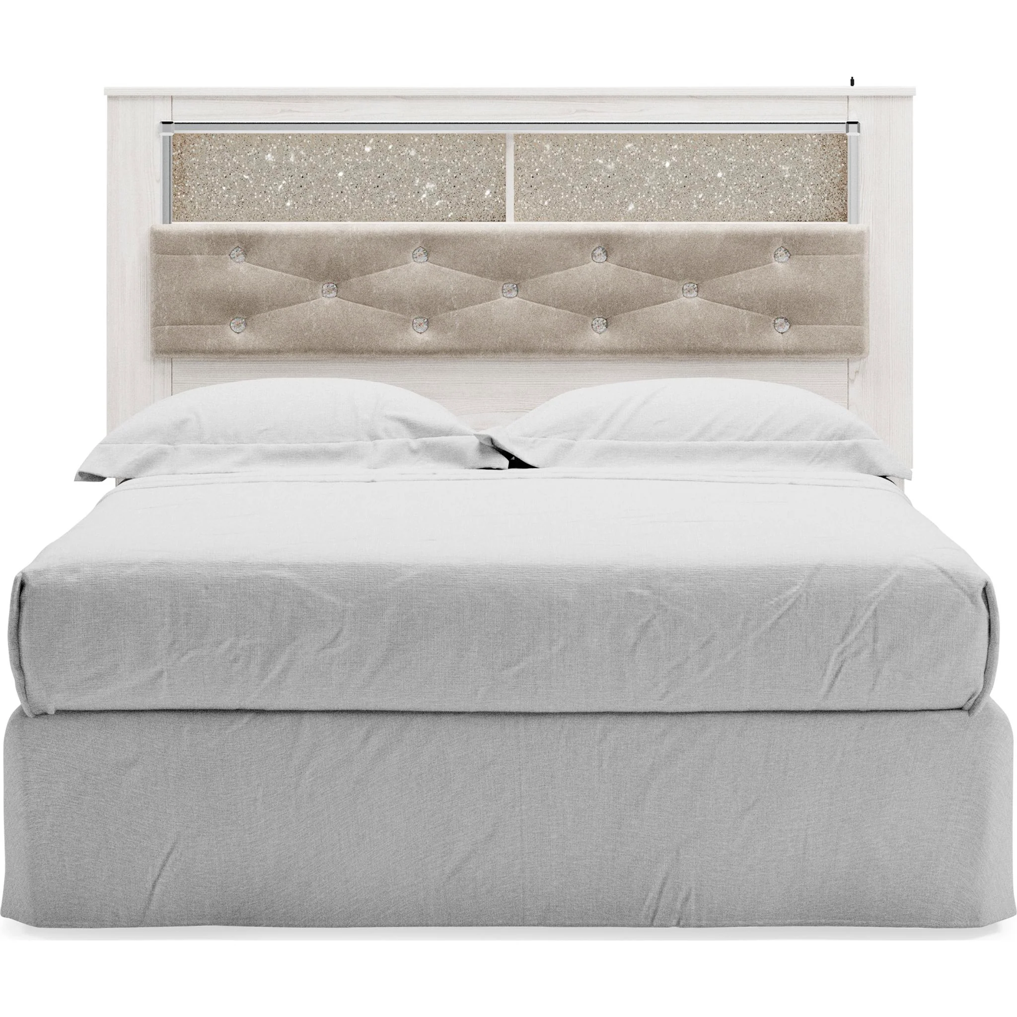 Altyra Queen Bookcase Headboard - White - Image 4