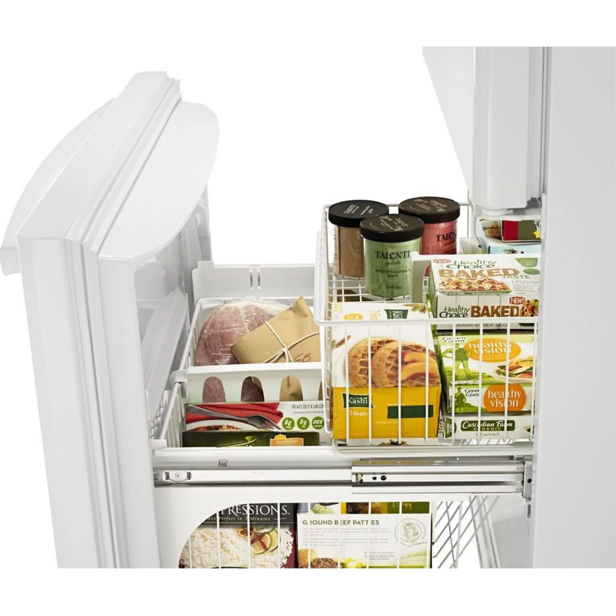 Amana 22 cu. ft. Bottom-Freezer Refrigerator with Large Capacity -White-on-White (ABB2224BRW) - Image 5