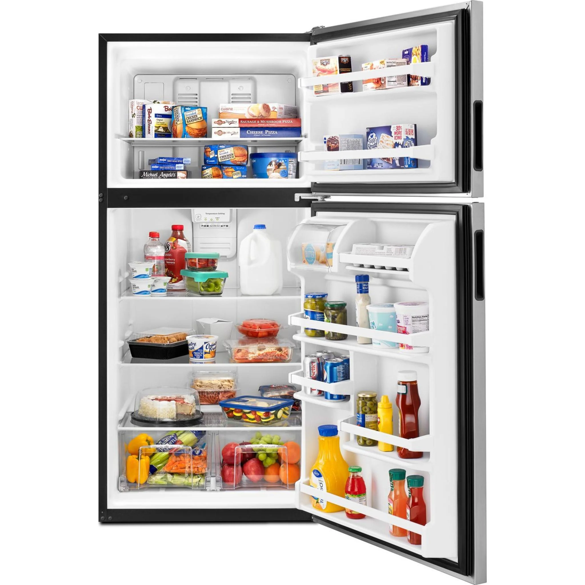 Amana 30-inch Wide Top-Freezer Refrigerator with Glass Shelves - 18 cu. ft. -Stainless Steel (ART318FFDS) - Image 21