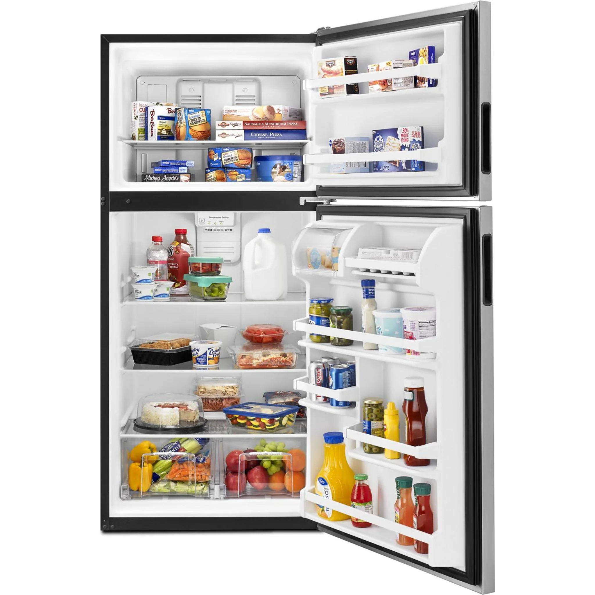 Amana 30-inch Wide Top-Freezer Refrigerator with Glass Shelves - 18 cu. ft. -Stainless Steel (ART318FFDS) - Image 35