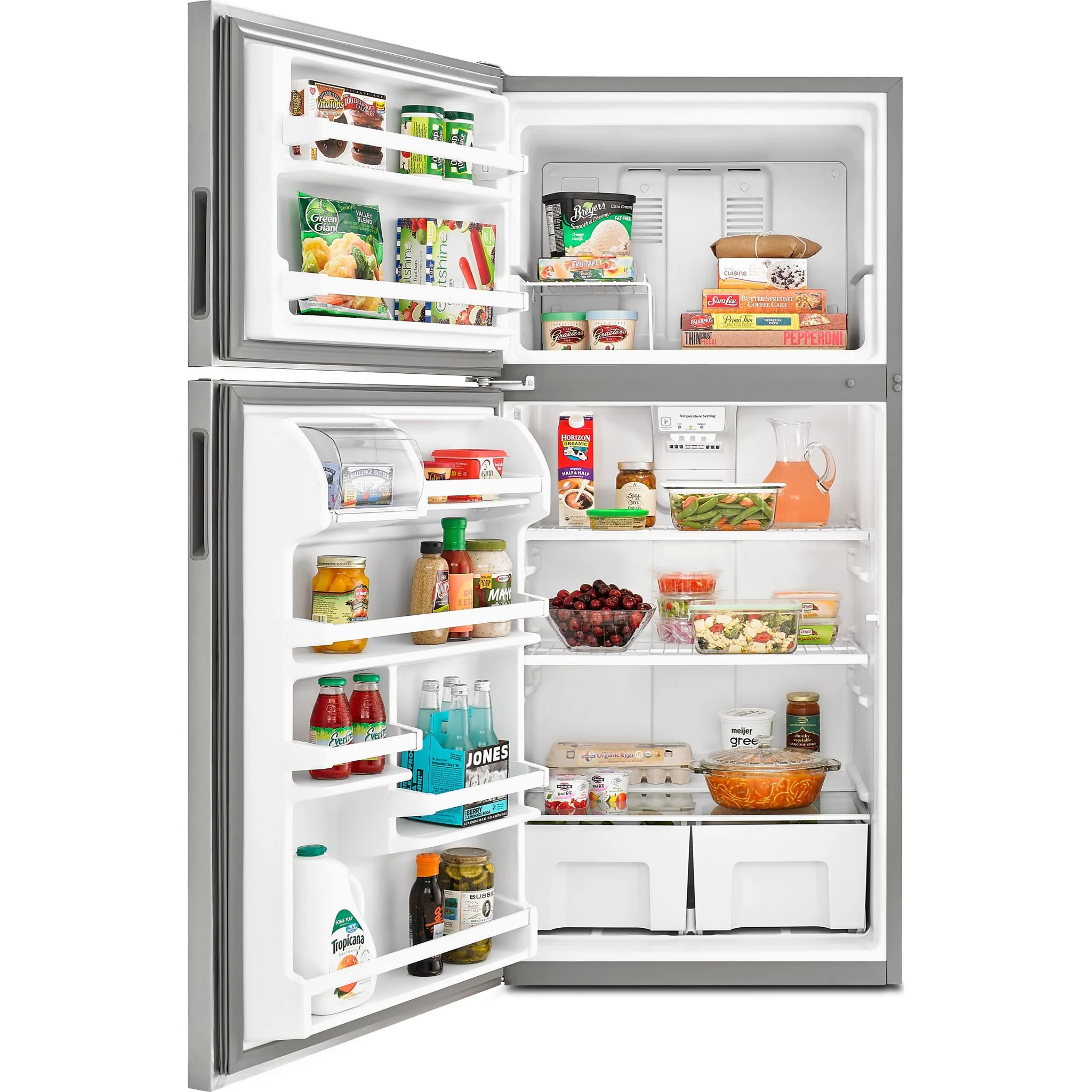 Amana  18 cu.ft. Top-Freezer Refrigerator with Electronic Temperature Controls - White (ART318FFDW) - Image 2