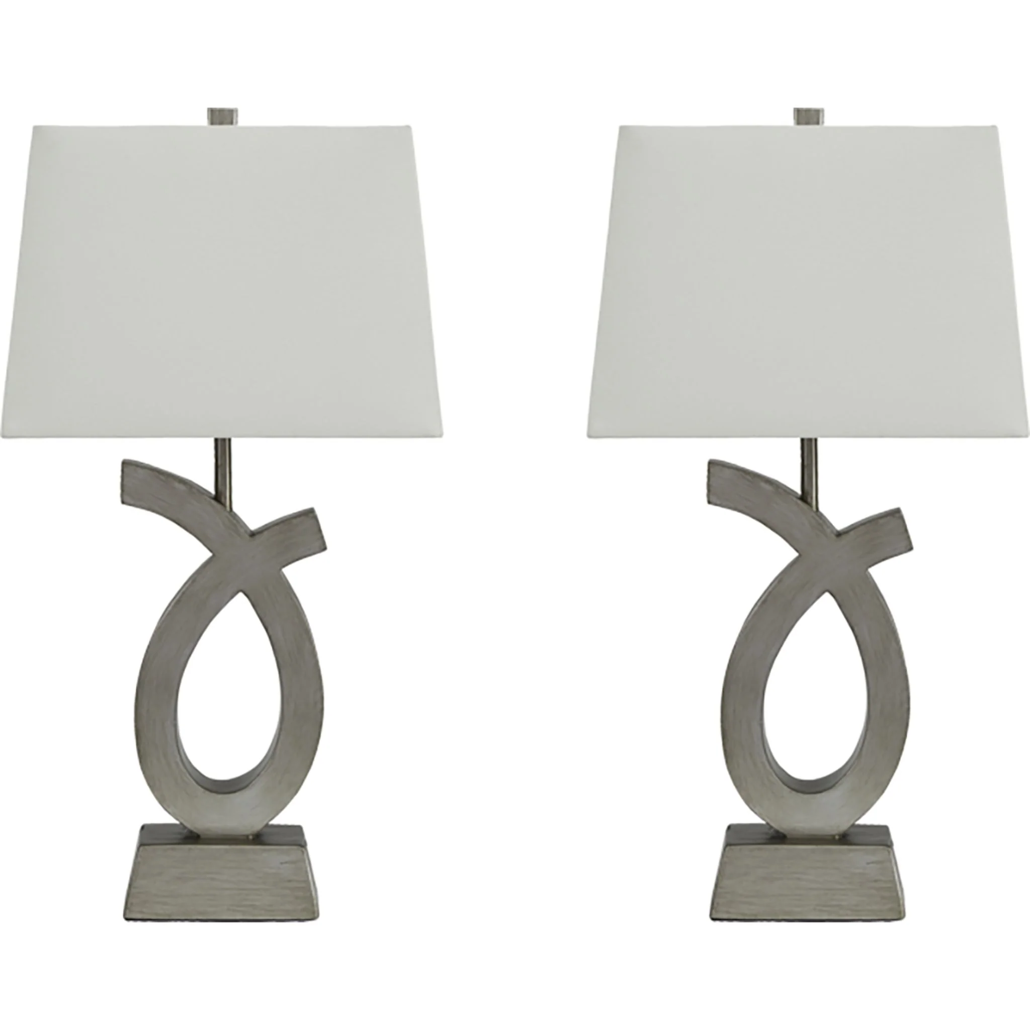 Amayeta Table Lamp Pair - Silver Finish 27.75"