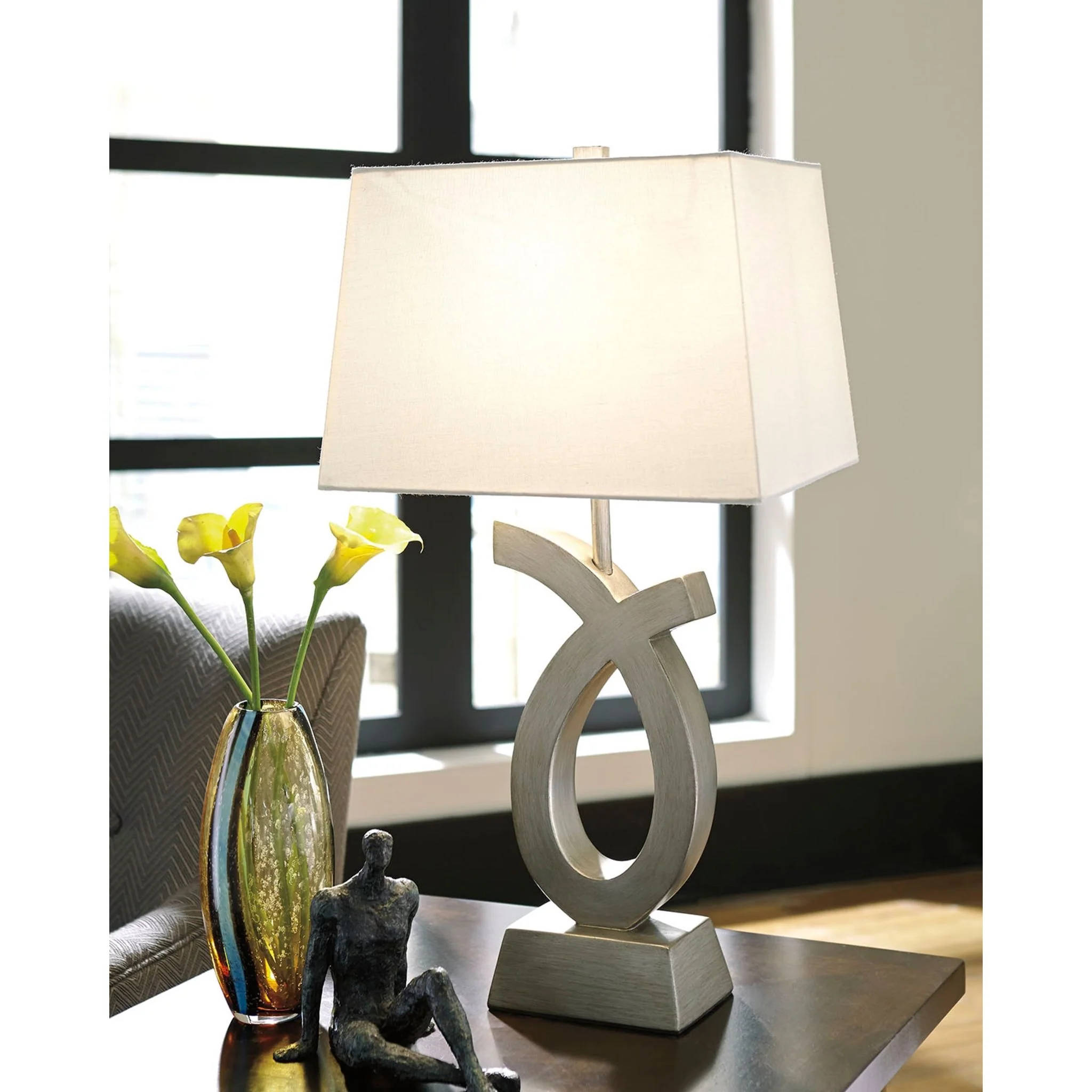 Amayeta Table Lamp Pair - Silver Finish 27.75" - Image 3