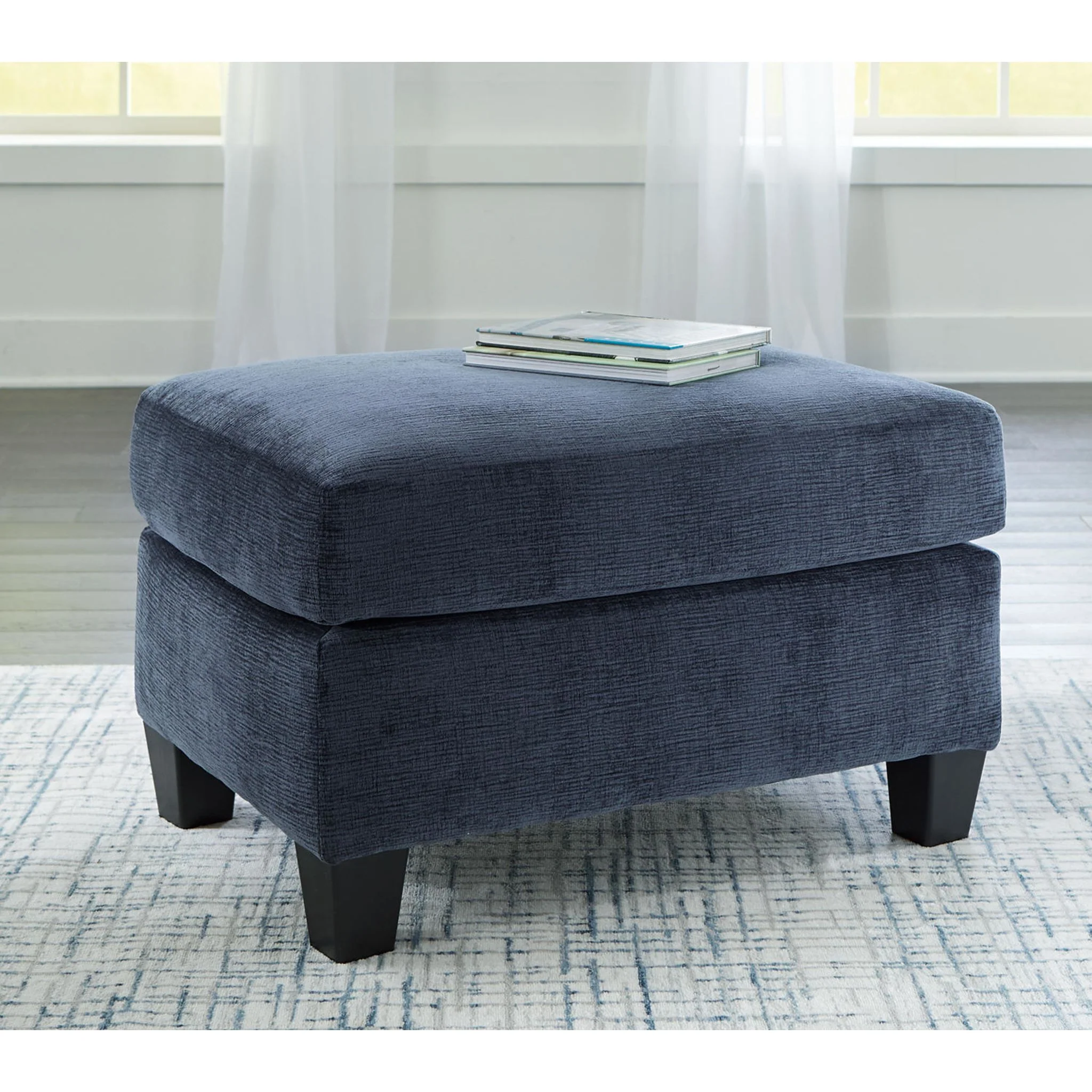 Amity Bay Ottoman - Ink - Image 2