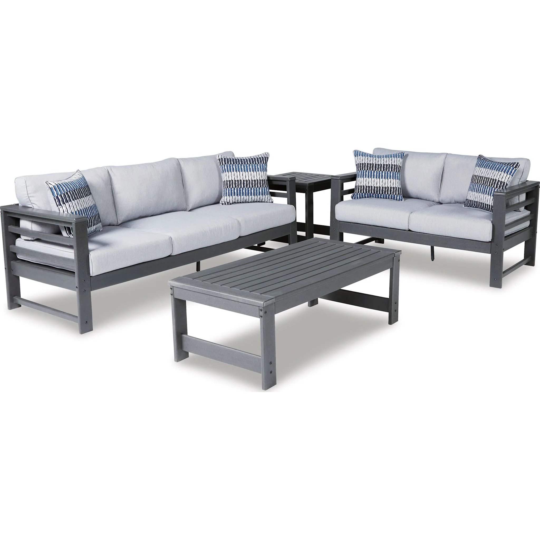 Amora Outdoor Loveseat with Cushion - Charcoal Gray - Image 10