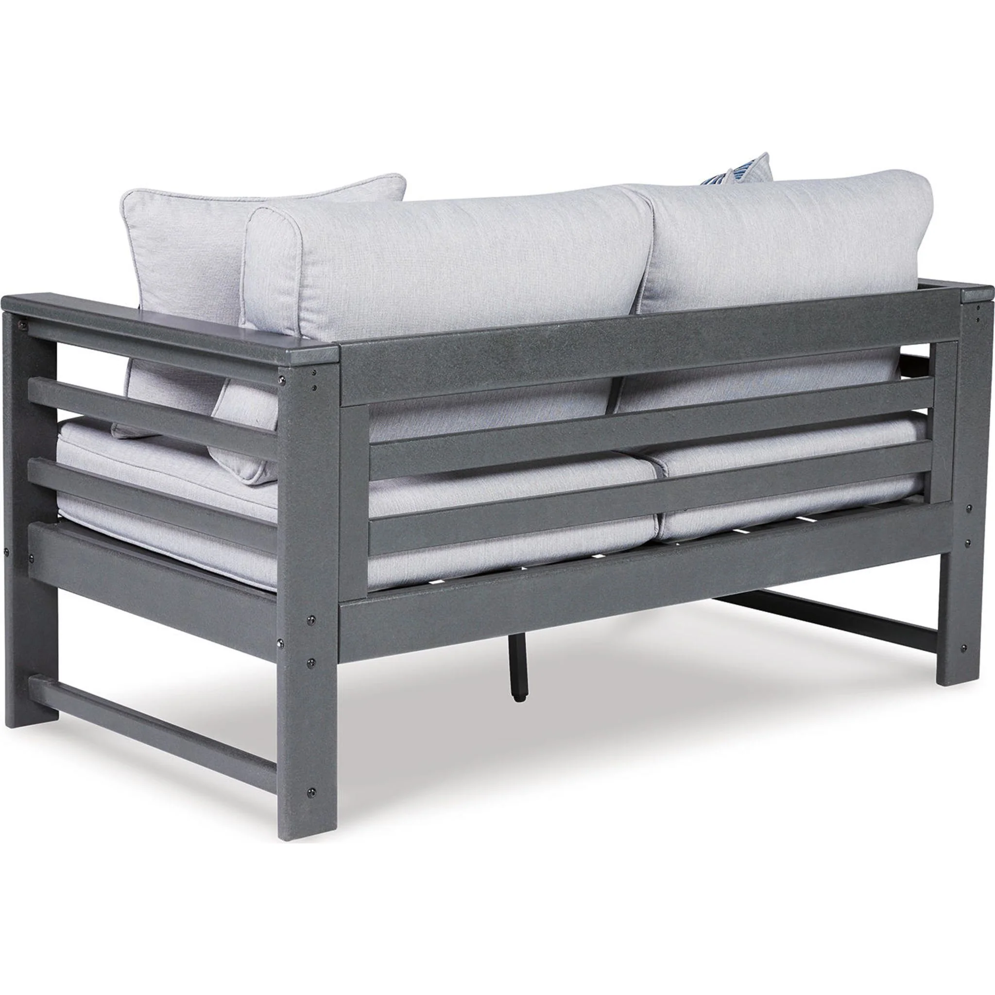 Amora Outdoor Loveseat with Cushion - Charcoal Gray - Image 6