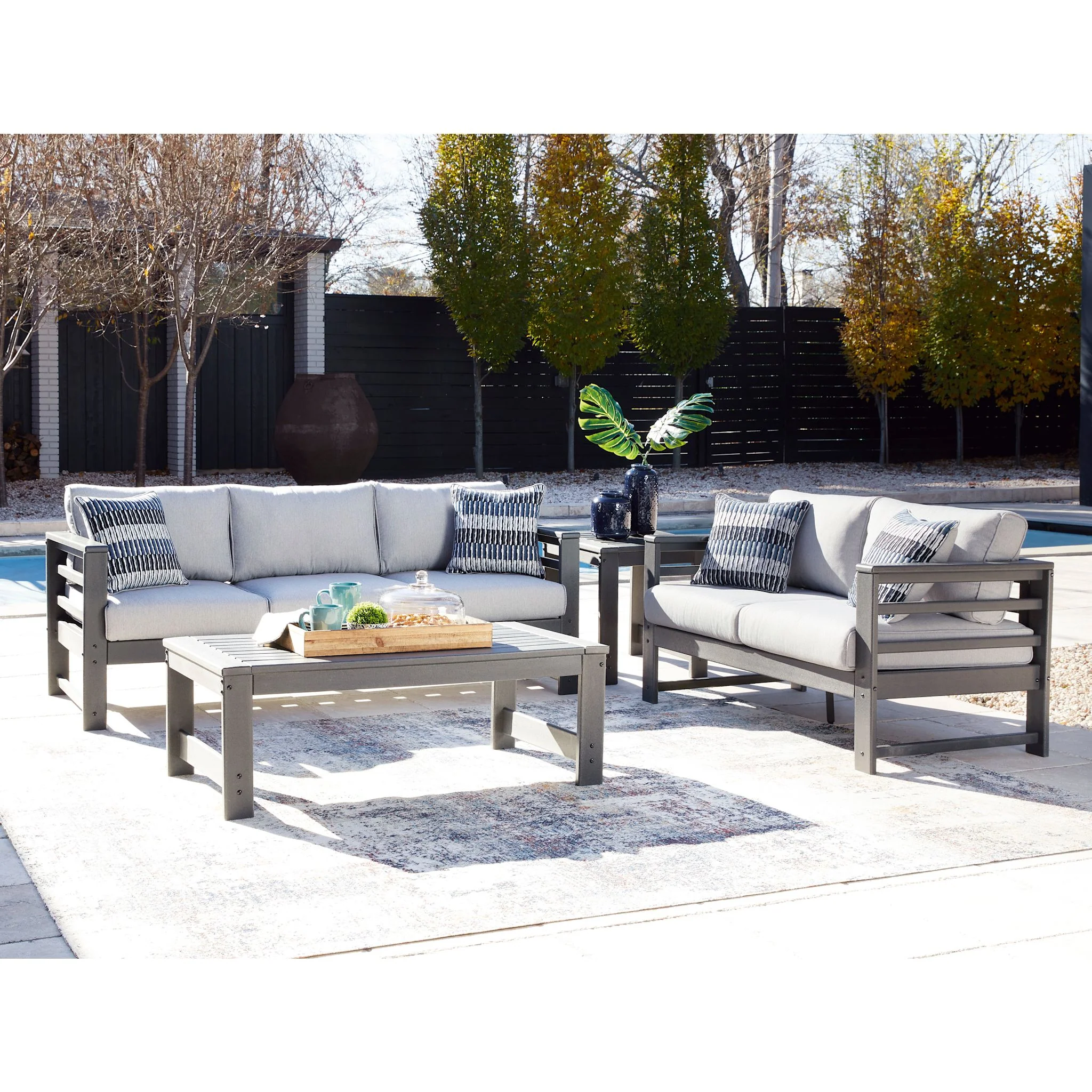 Amora Outdoor Sofa with Cushion - Charcoal Gray - Image 11