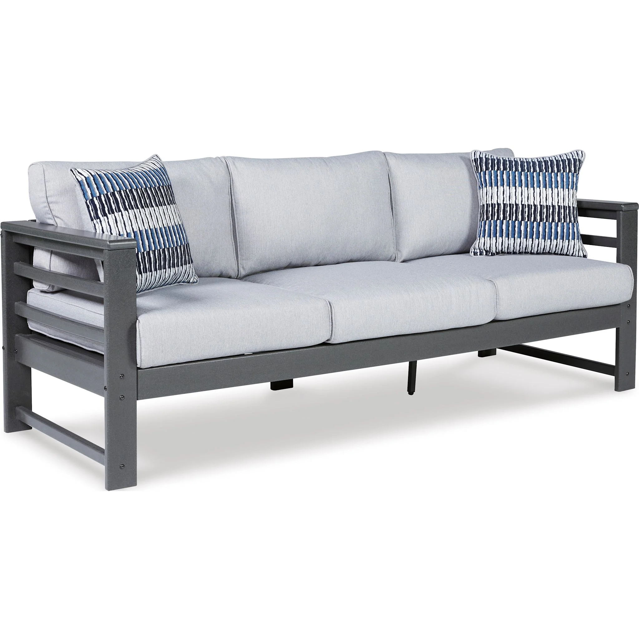 Amora Outdoor Sofa with Cushion - Charcoal Gray - Image 3