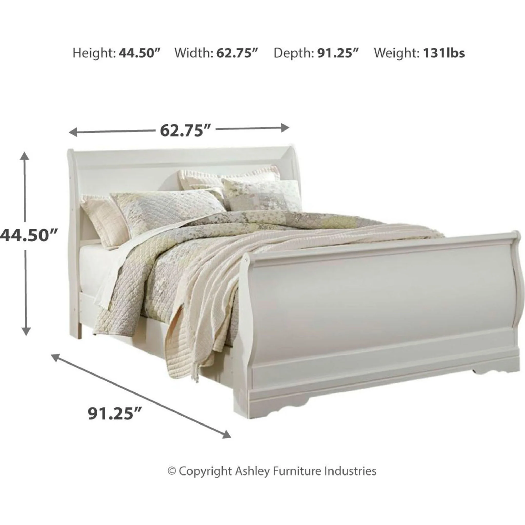 Anarasia 6 Piece Queen Sleigh Bedroom - White - Image 5