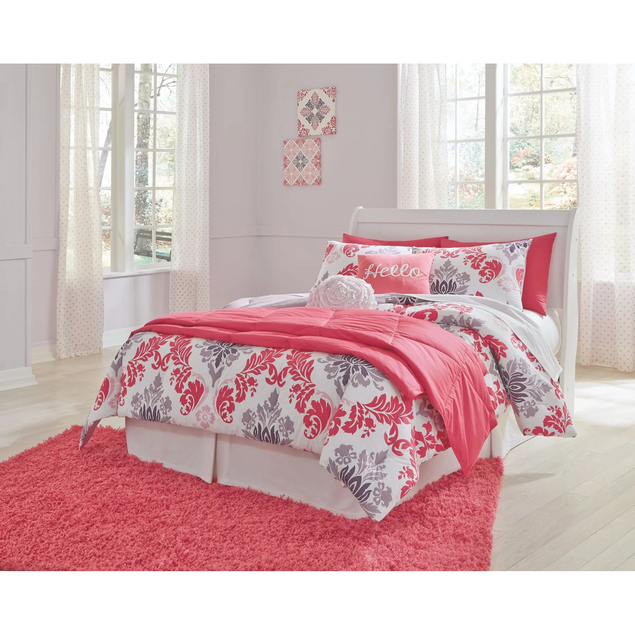 Anarasia Sleigh Headboard - White - Image 12