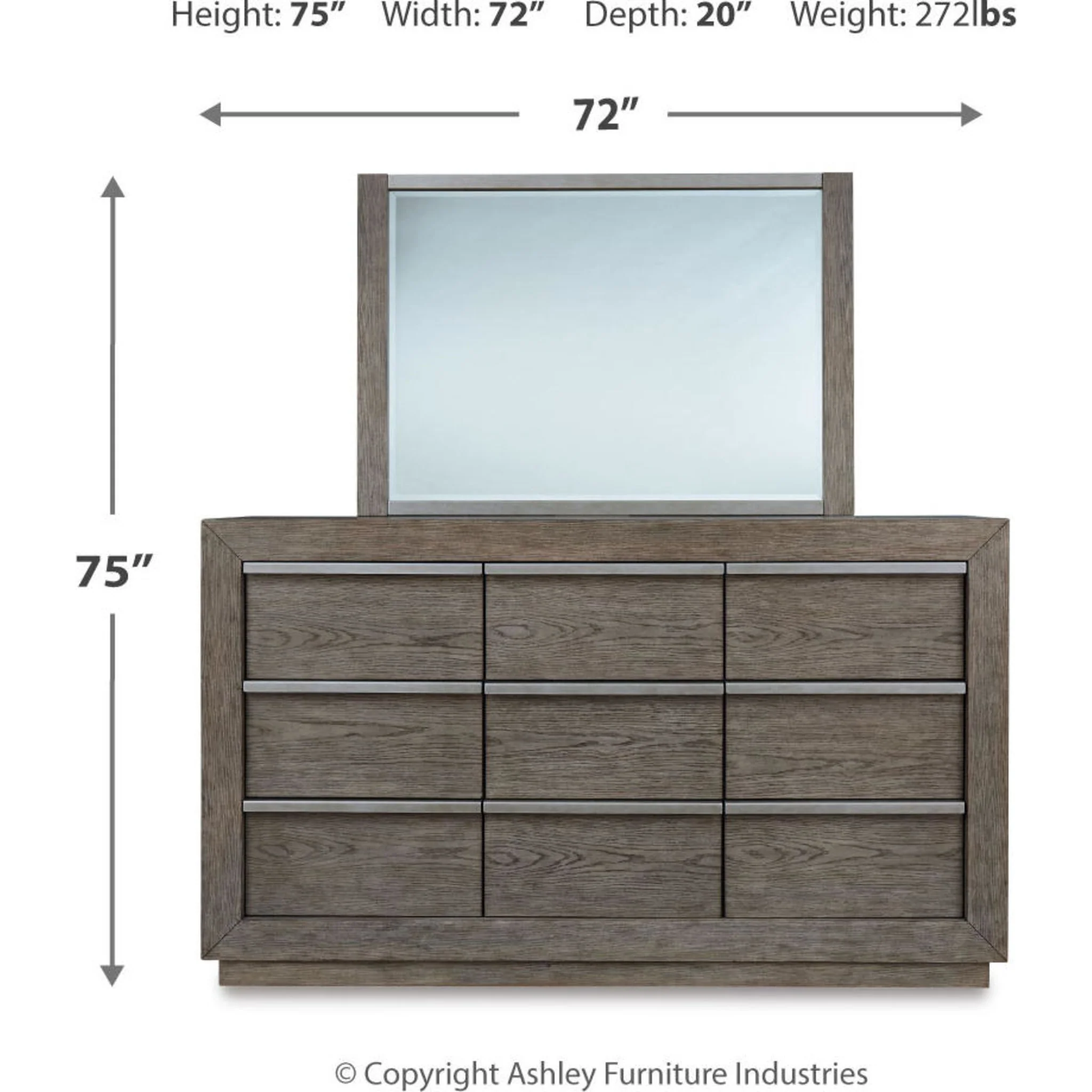 Anibecca Dresser and Mirror - Weathered Gray - Image 12