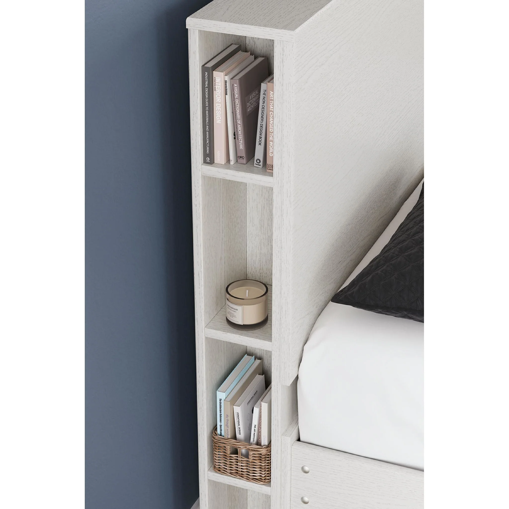 Aprilyn Queen Bookcase Headboard - White - Image 2