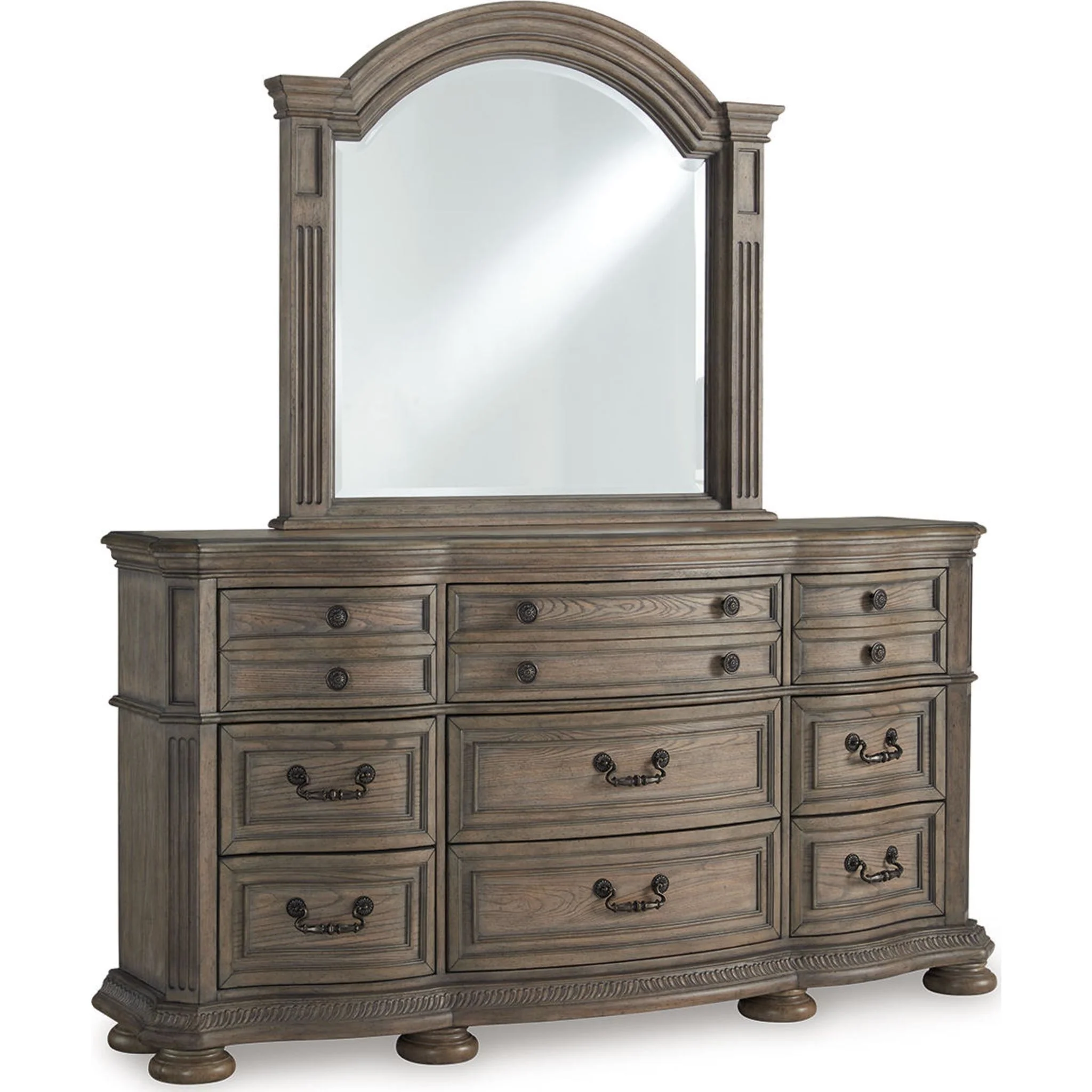 Ardenfield 6 Piece King Sleigh Bedroom - Light Brown - Image 2