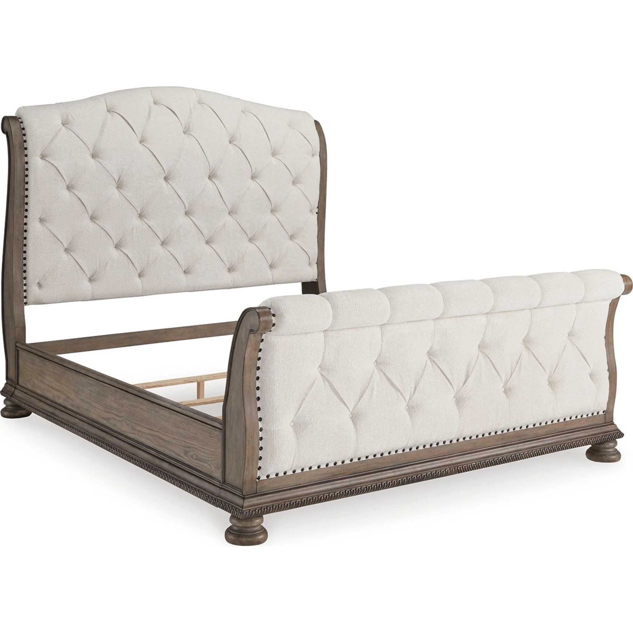 Ardenfield 6 Piece King Sleigh Bedroom - Light Brown - Image 6