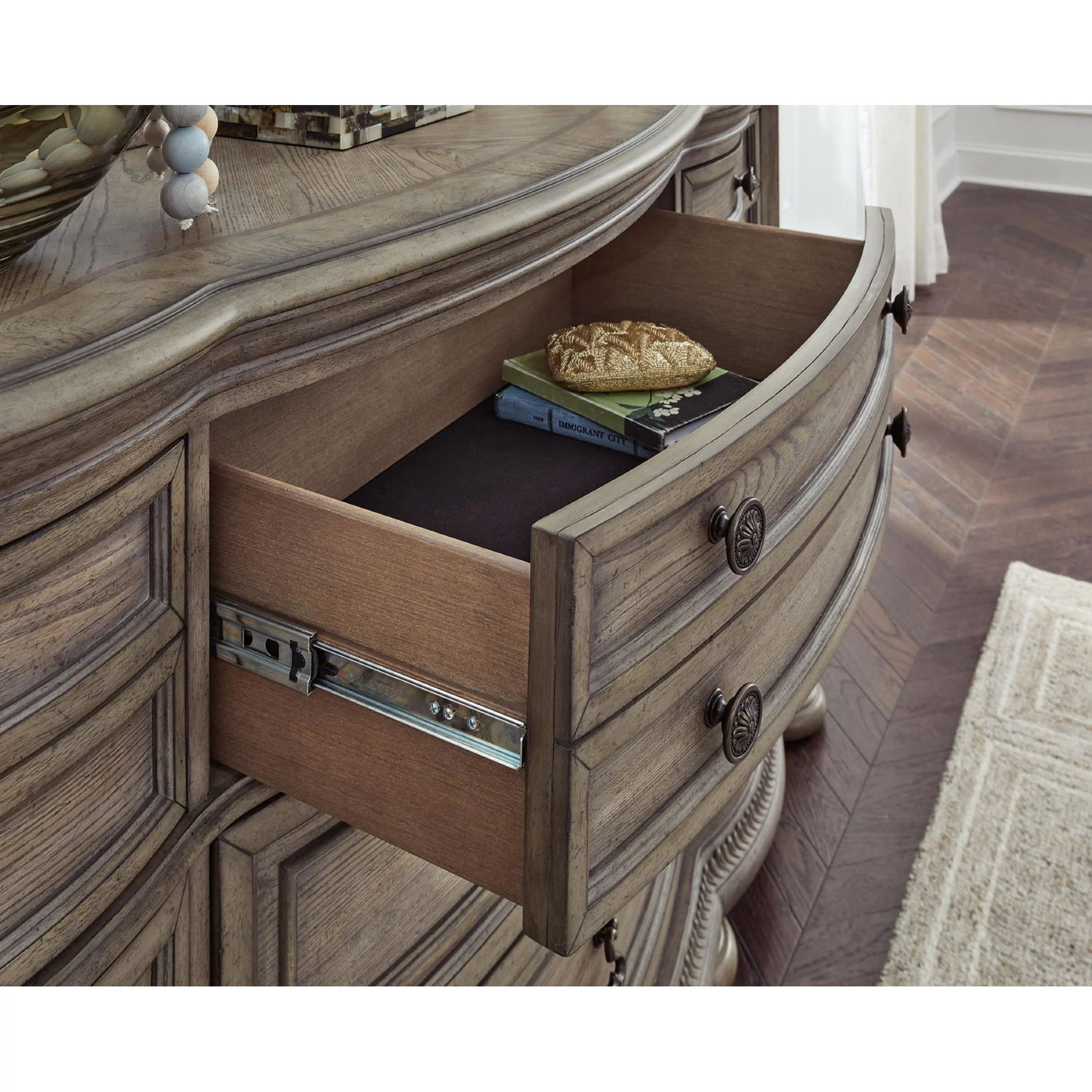 Ardenfield Dresser and Mirror - Light Brown - Image 5