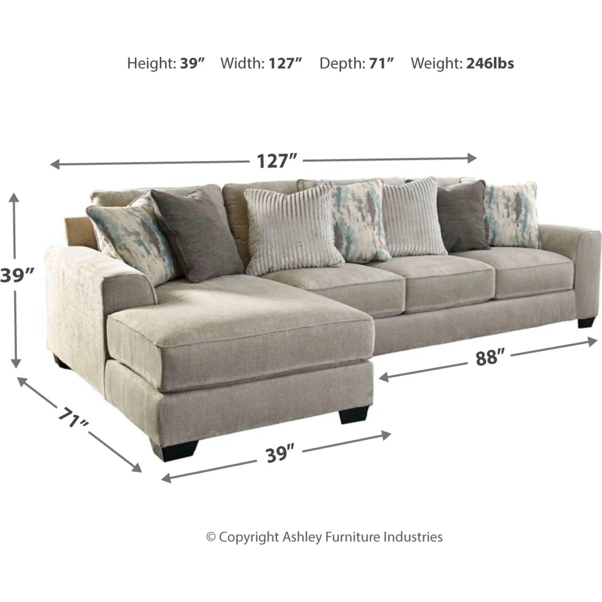 Ardsley 2 Piece Sectional with Chaise - Image 3