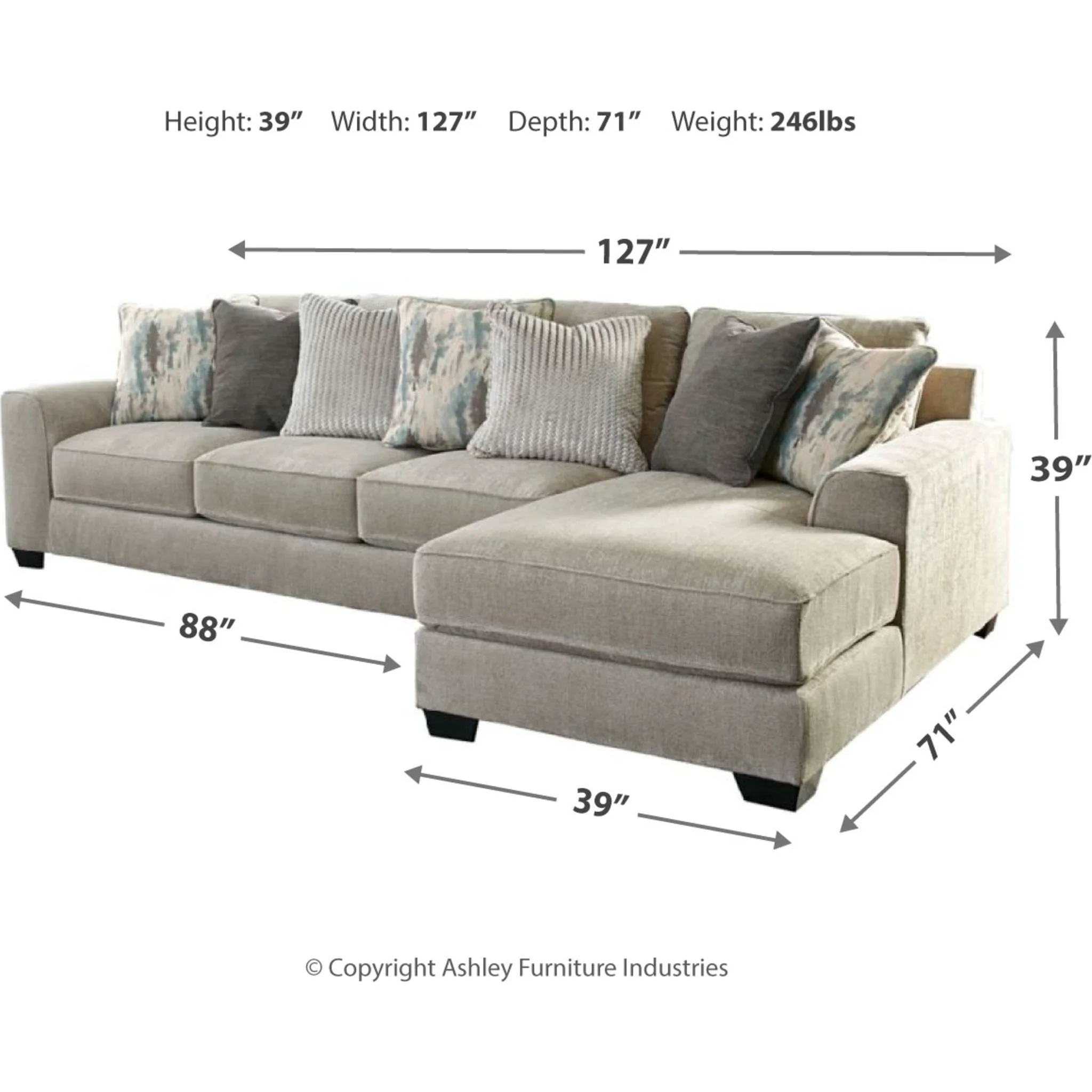 Ardsley 2 Piece Sectional with Chaise - Image 4