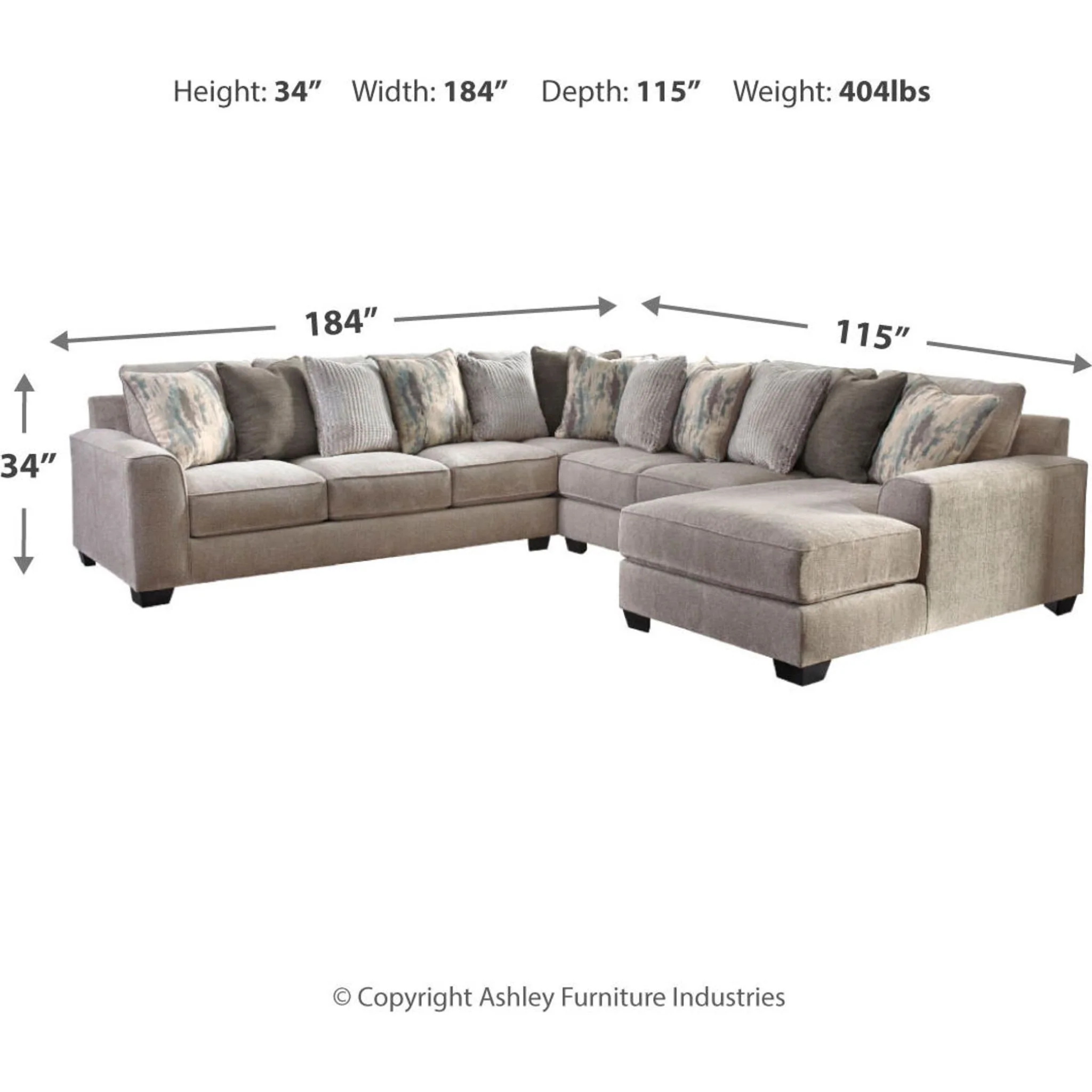 Ardsley 4 Piece Sectional with Chaise - Image 18
