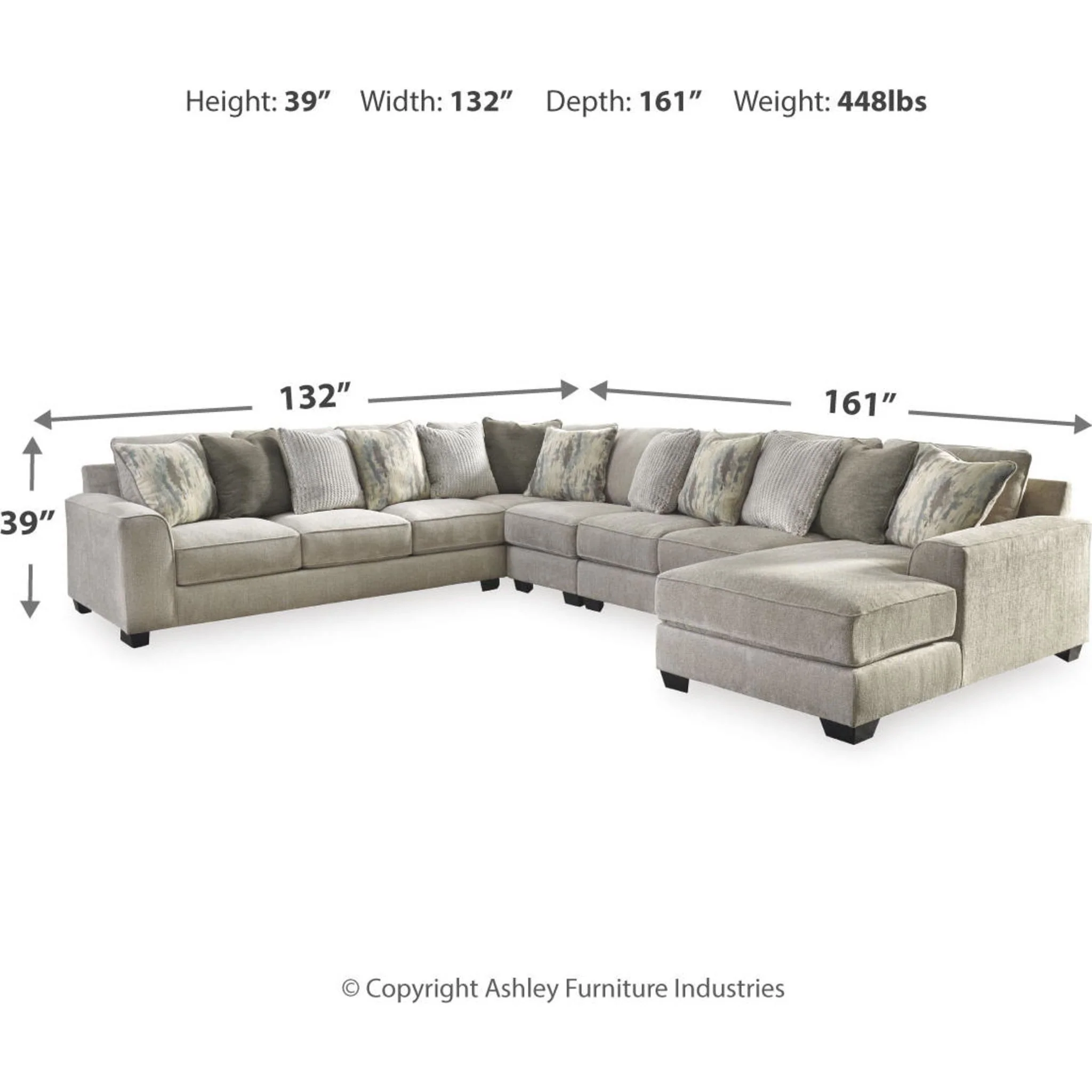 Ardsley 5 Piece Sectional with Chaise - Image 17