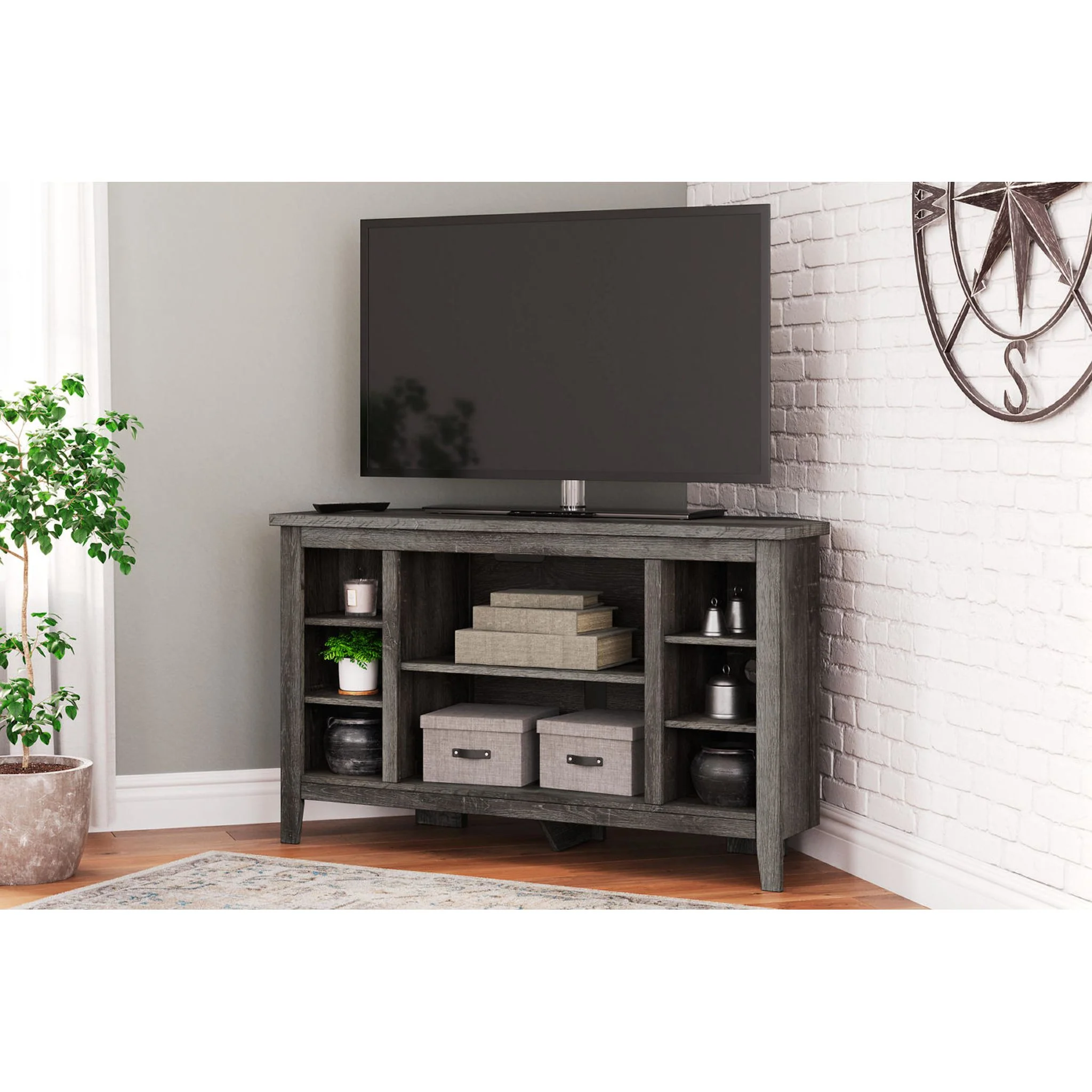 Arlenbry Corner TV Stand - Gray - Image 2