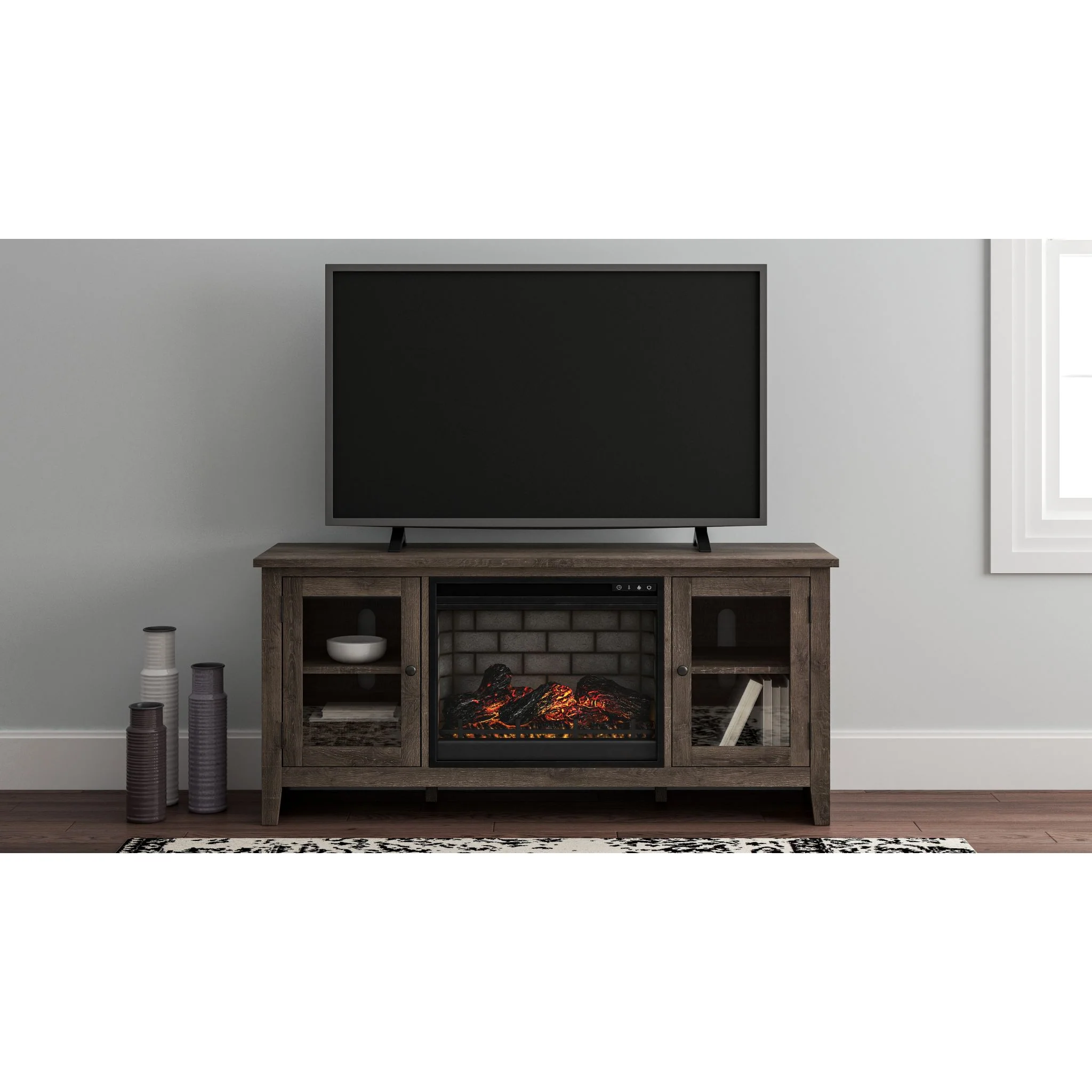 Arlenbry Credenza With Fireplace - Gray - Image 2
