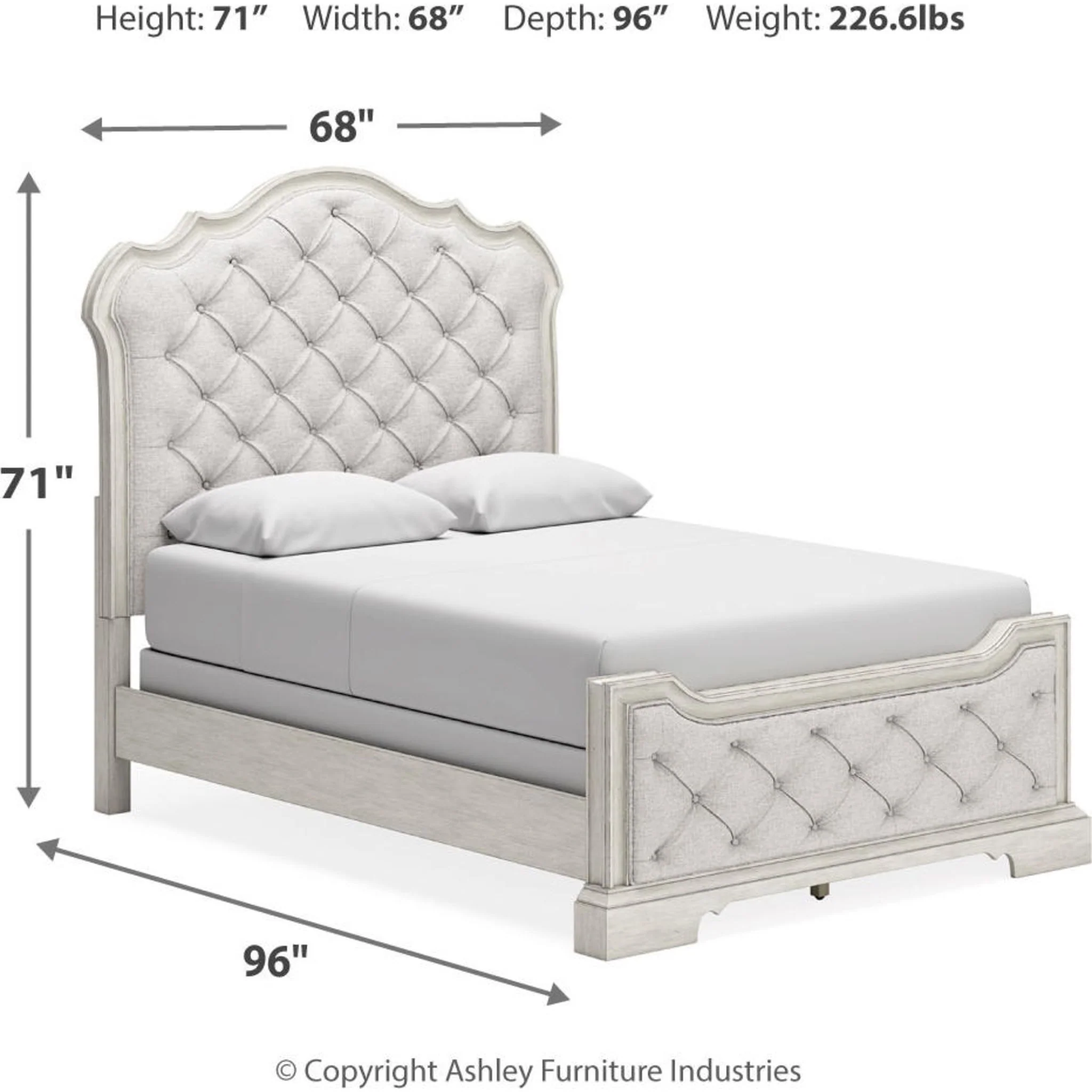 Arlendyne Upholstered Bed - Antique White - Image 12